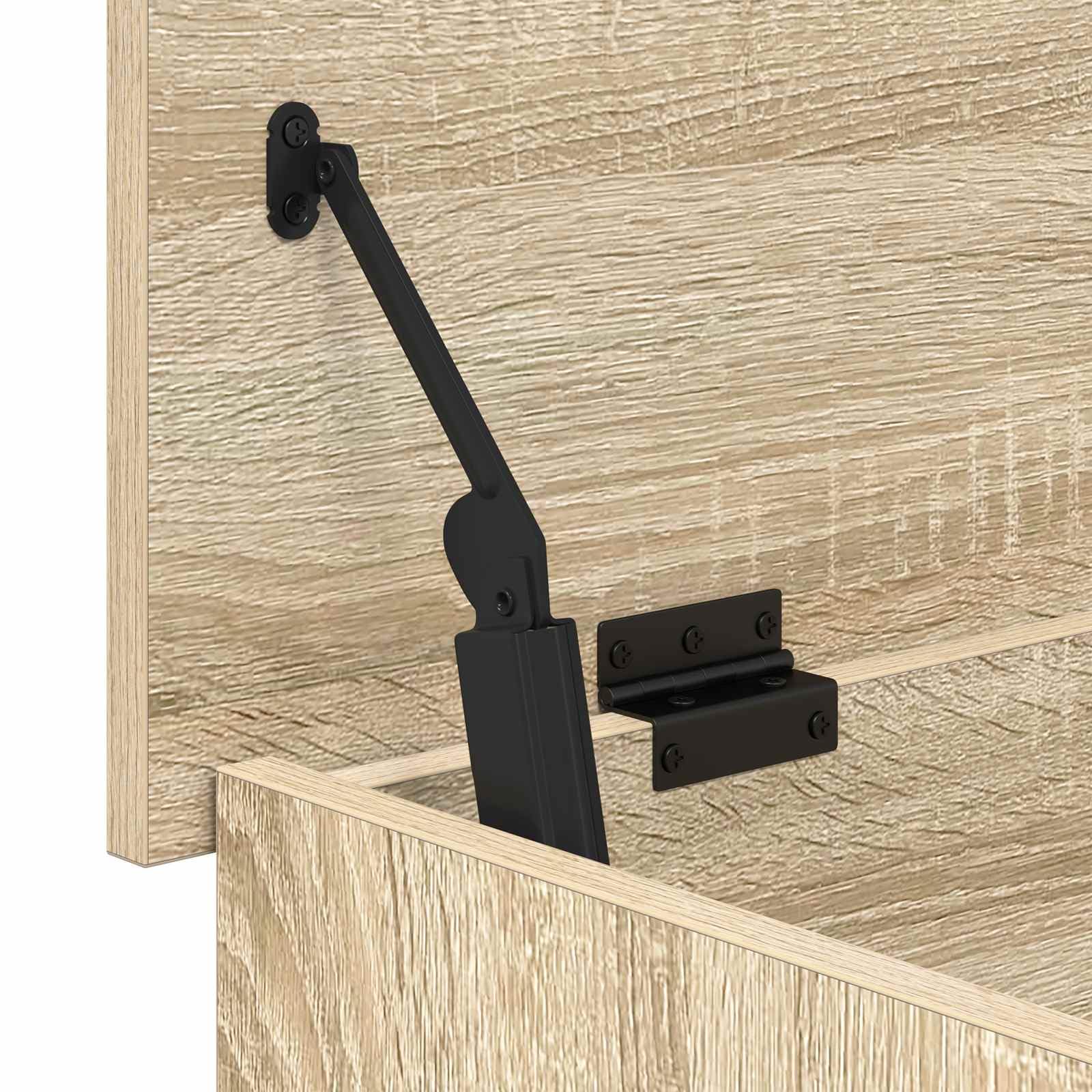 Mangloder Aufbewahrungstruhe Sonoma-Eiche aus Holzwerkstoff 80 x 40 x 50 cm mit Deckel, Stauraum für Wäsche, Spielzeug, Kissen, Schlafzimmer, Flur und Ordnung im Innenbereich