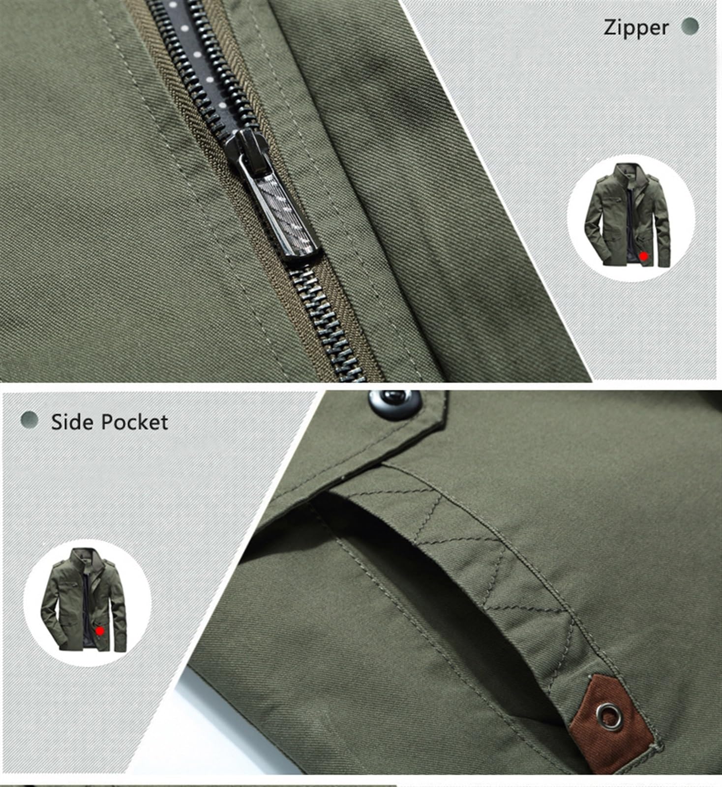 【新品・未開封】FASHIRU stand collar spring coat Casual Cotton Men's Jacket Spring Fashion Stand Collar