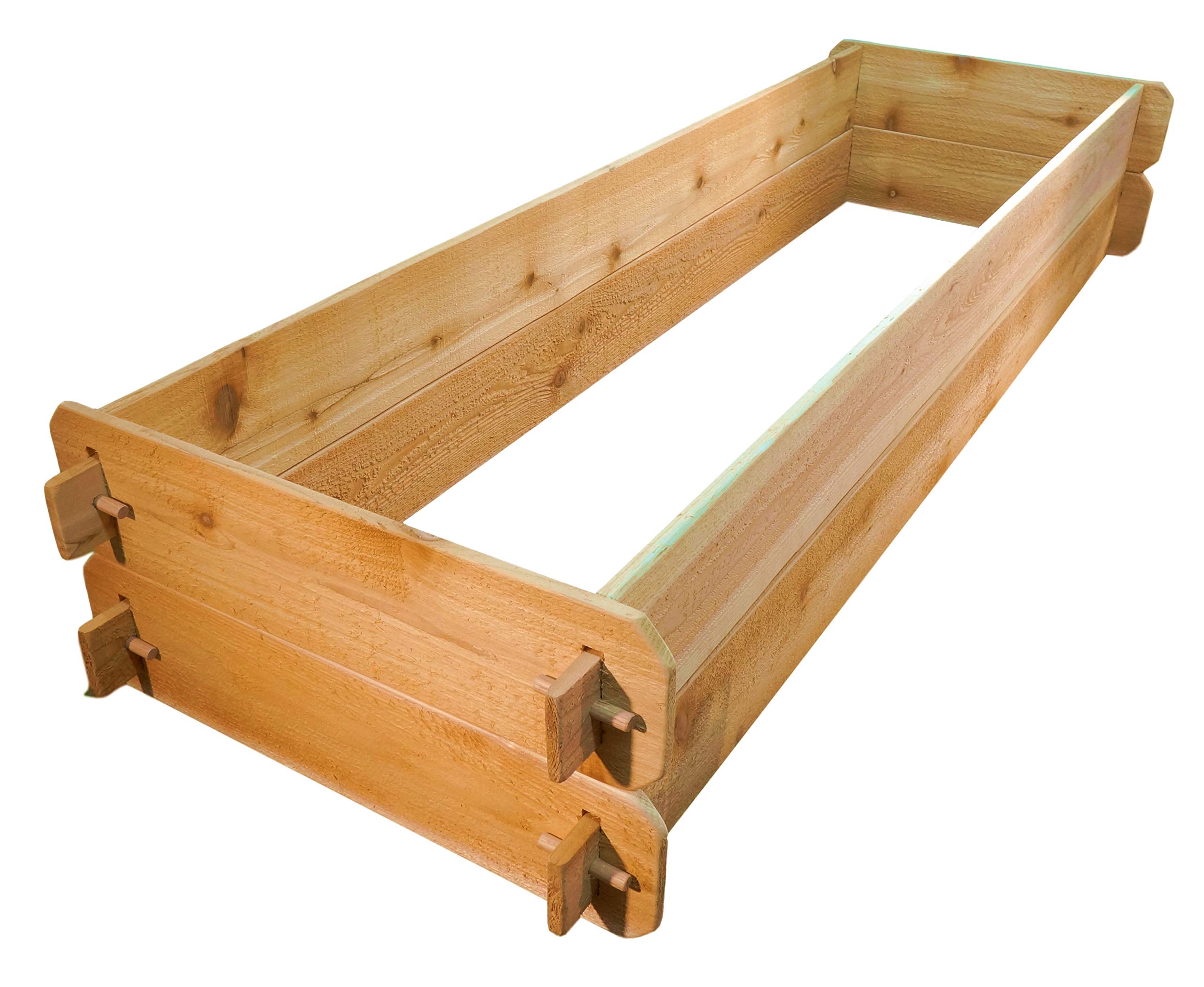 Timberlane Gardens Raised Bed Kit Double Deep (Two) Western Red Cedar with Mortise and Tenon Joinery, 24" W x 72" L