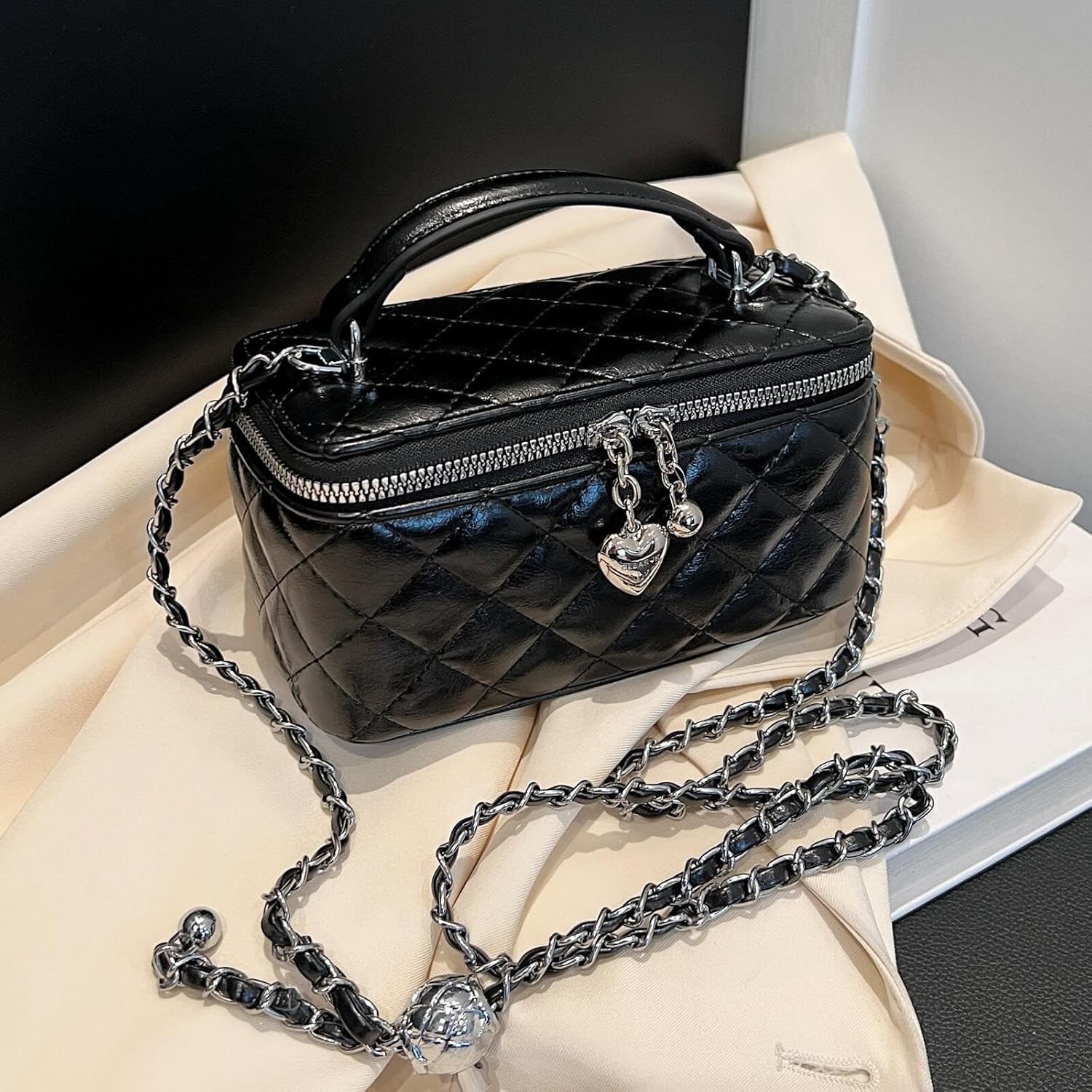 Box Square Handbag Purse for Women Chain Designer Crossbody Shoulder Bag Mini Top-Handle Pouch - Image 2