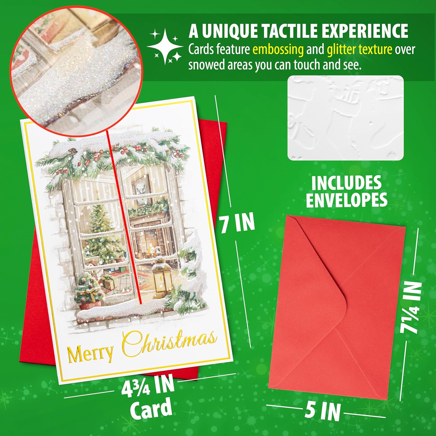 Holiday Christmas cards arranged for mailing