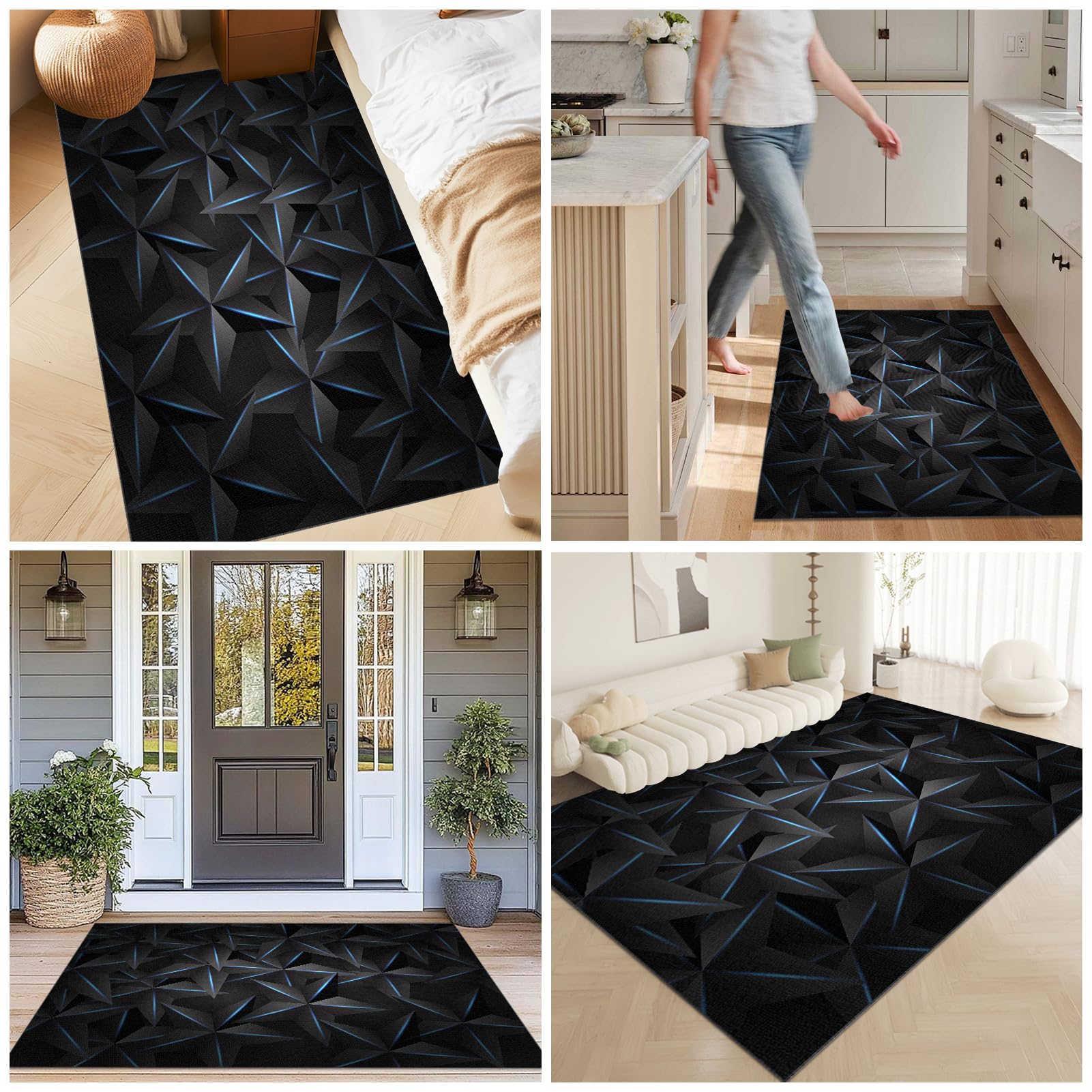 Gaming Teppich 120 x 140 cm rutschfest Gaming Bodenschutzmatte Bürostuhl, Schreibtischstuhl Unterlage für Laminat, Bürostuhl Unterlage für Parkett und Hartböden