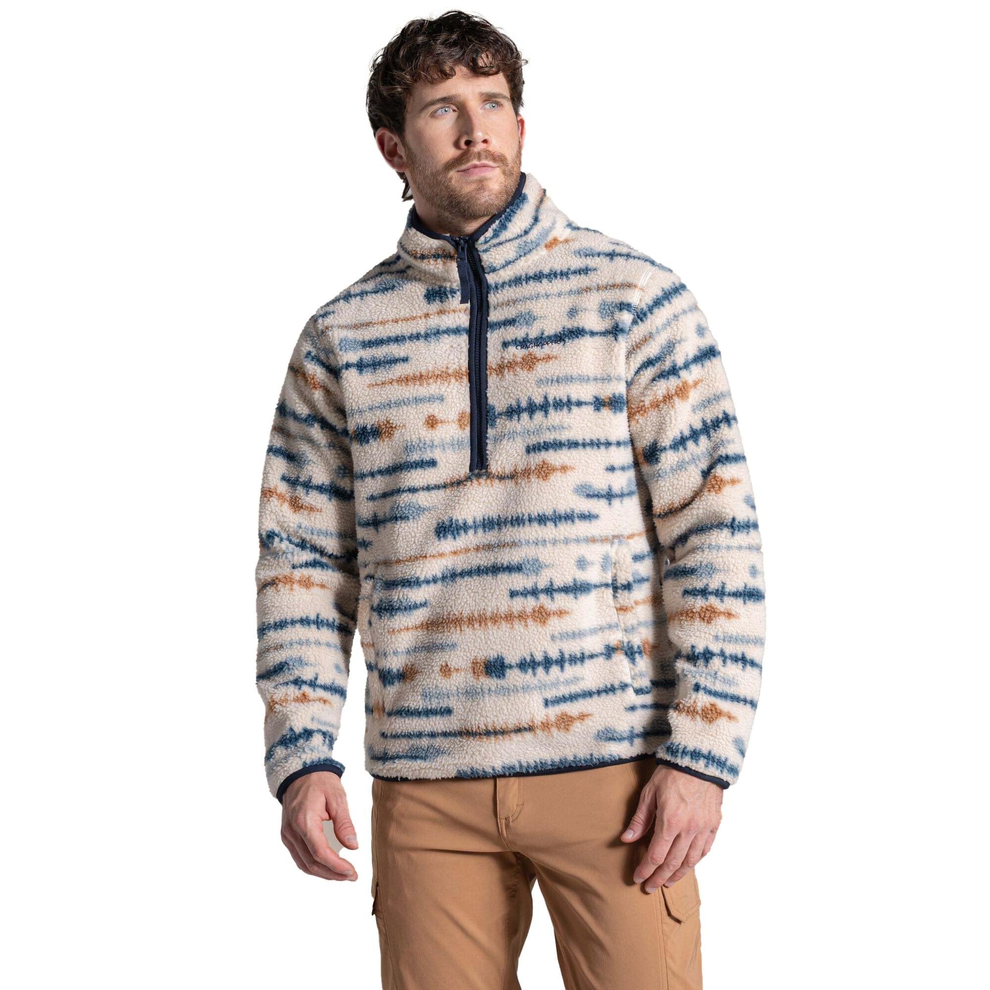 Craghoppers Men's Ecru Print Rawthey Half Zip Xxl Ecru