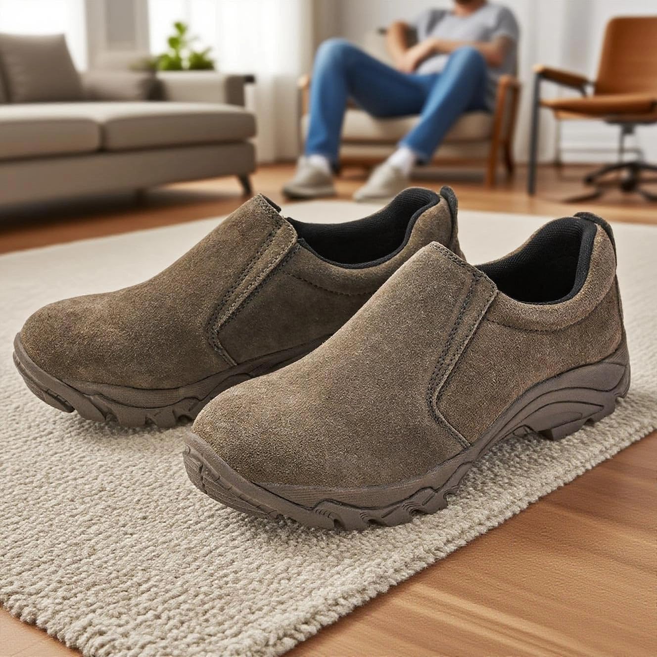 Men's Leather Slip-on Shoes, Lightweight Comfortable Versatile Stylish Loafers with Steel Shank - Image 3