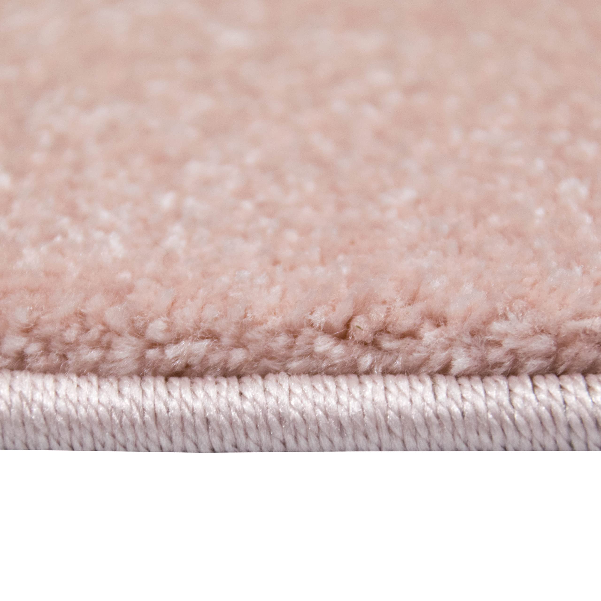 Teppich-Traum Alfombra de Juego Infantil Estrella en Rosa con Estampado de estrellitas Blancas, 120 cm rodondo