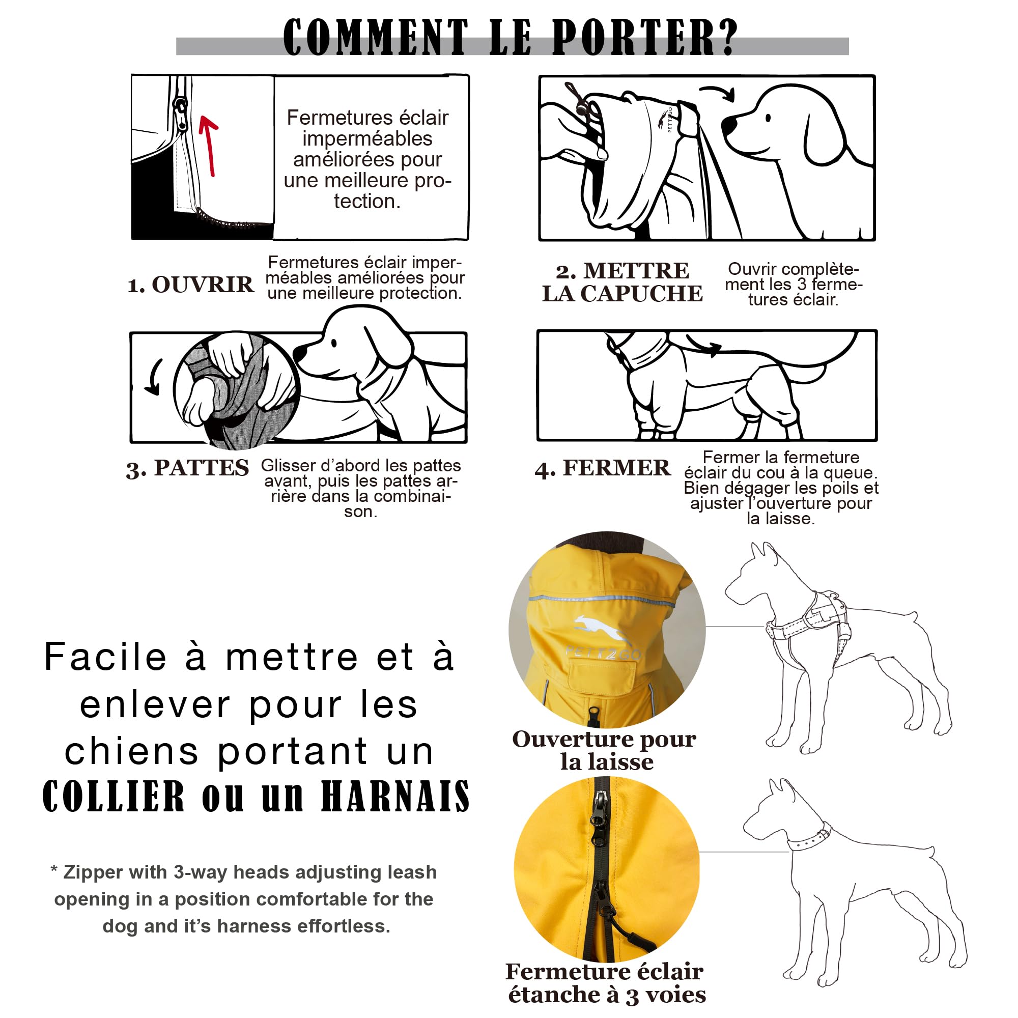 Manteau De Pluie Respirant pour Chien Corgi, Manteau avec Jambes, à Capuche, Passepoil Réfléchissant, Compactable - Aube dorée - S