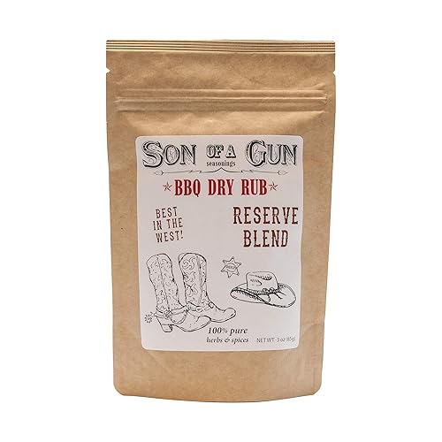 Son of a Gun Seasonings - Reserve Blend BBQ Dry Rub, con sal, eleva tu experiencia de barbacoa con el mejor condimento multiusos para especias para