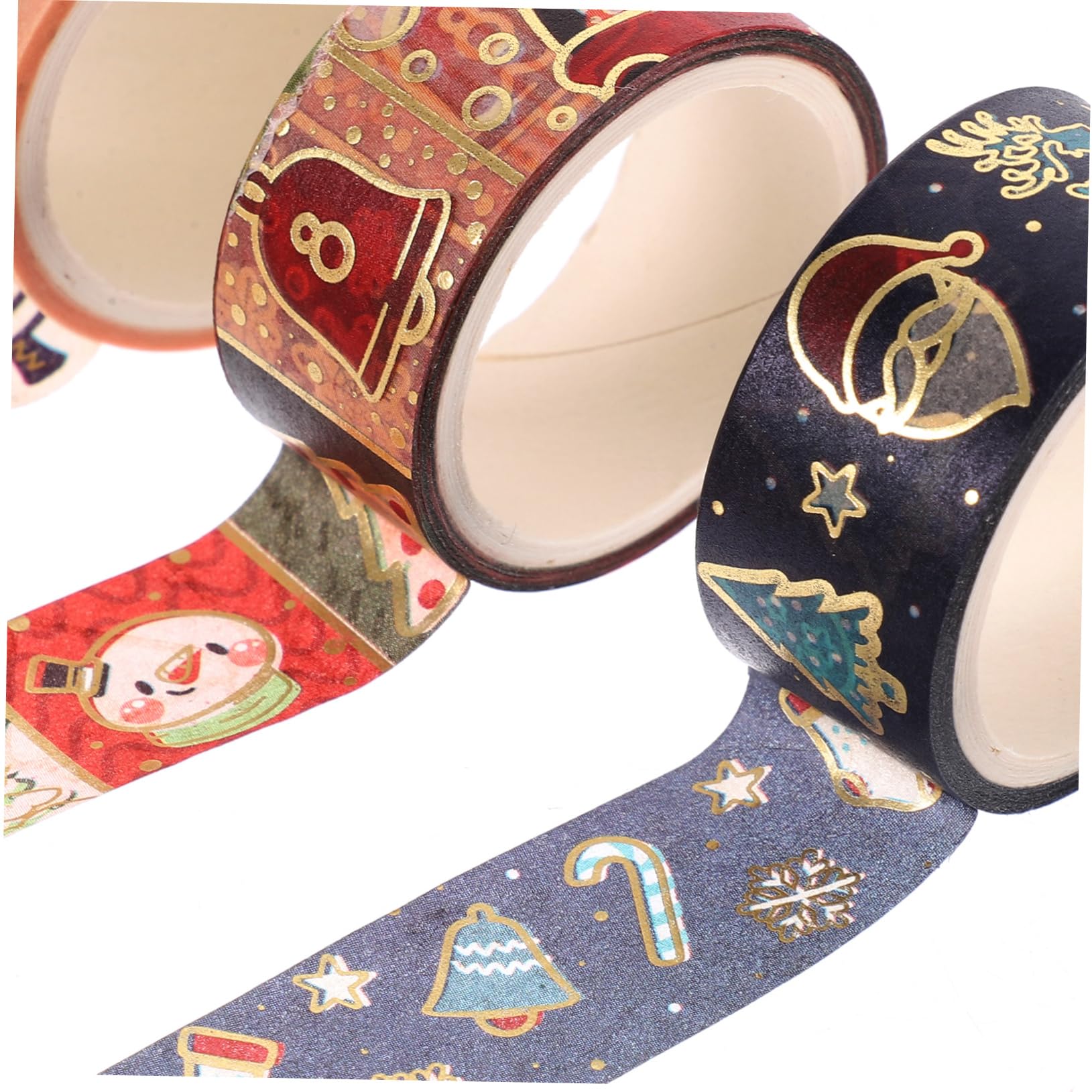 VILLCASE 5sets Cinta Papel Pegatinas Adhesivo Tiras Temático Scrapbooking Washi Tapes Washi -tape Giftcrad Decoración Pegatina Con Motivos Navideños Etiqueta Engomada Del Washi 8 Rolls*5