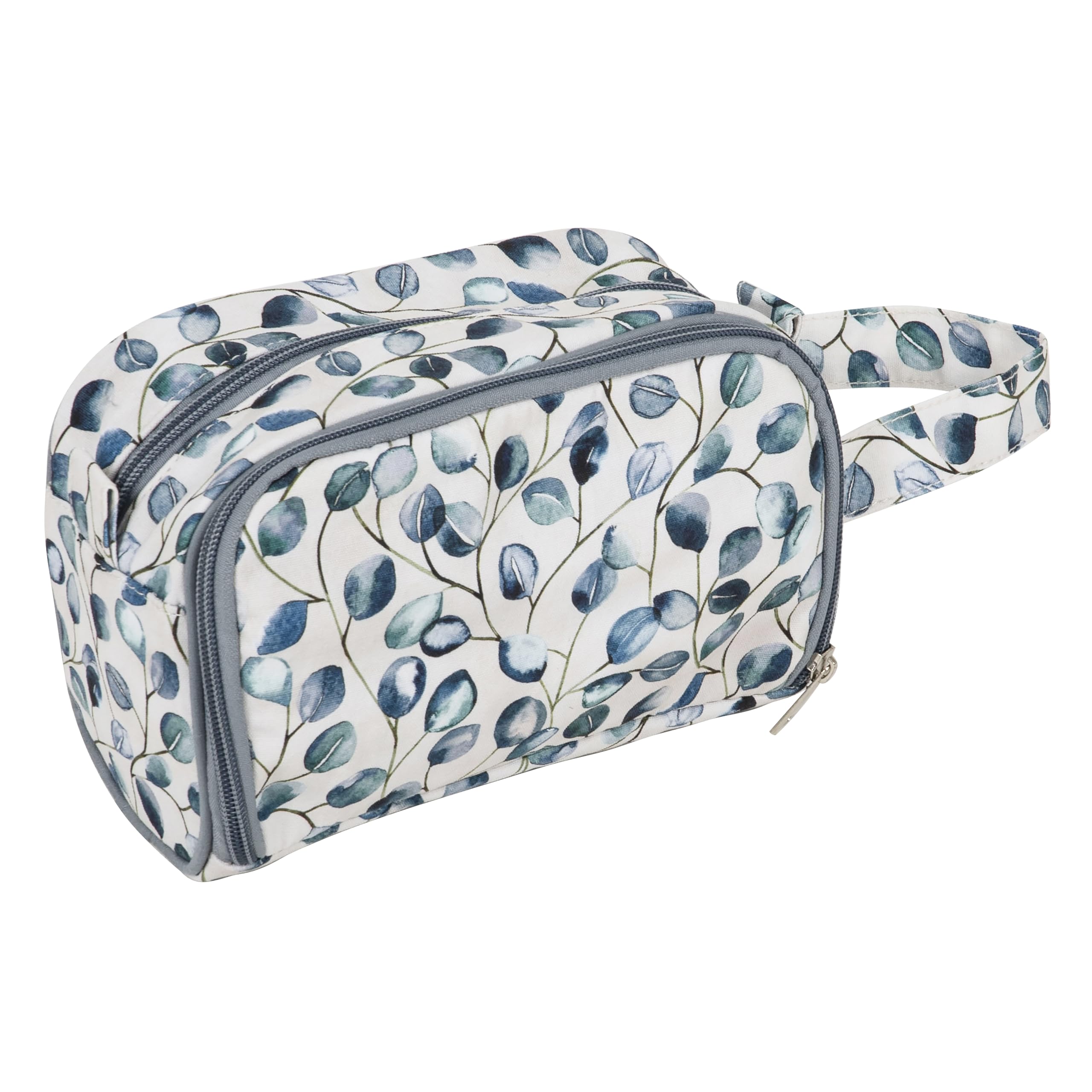 Hobby Gift Botanical Crochet Hook Bag With Pocket And Yarn Eyelet,