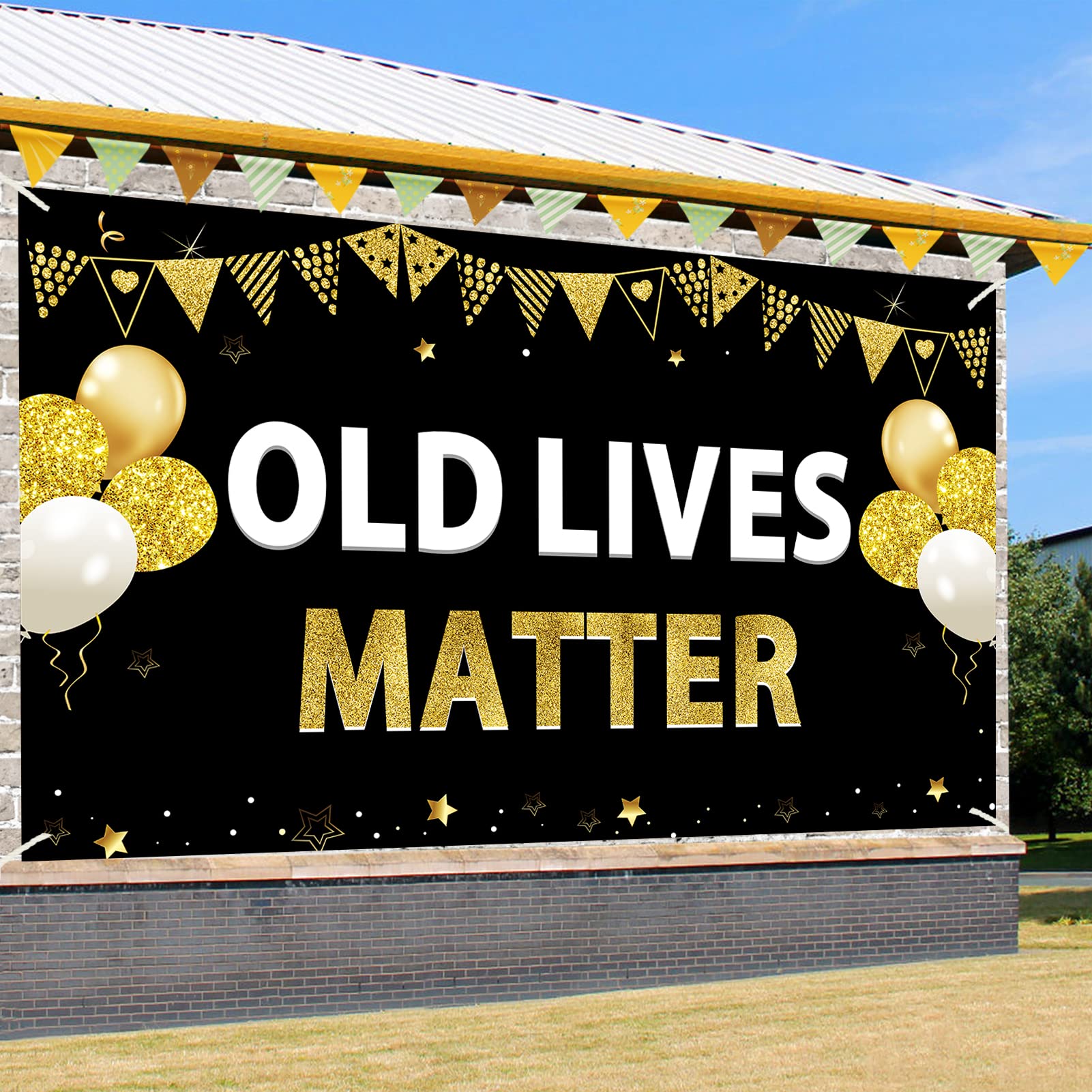 Bannière « Old Lives Matter » à Paillettes Dorées Pour Homme