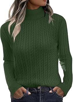 韓国女子 人気 [GENERALIDEA]SUPERFINE SQUARE NECK PULLOVER Zeagoo Womens Sweaters 2025 Turtleneck Cable Knit Long