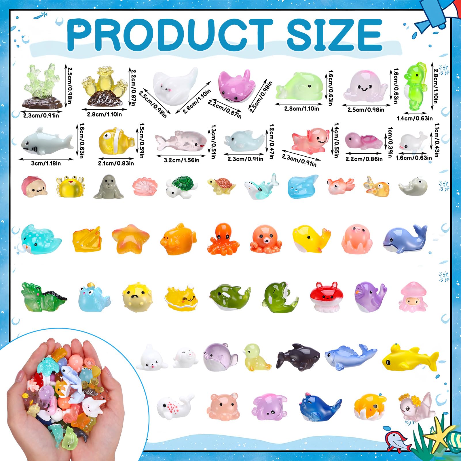 GSrenyu 56 pieces Mini Sea Animals Resin - Image 2