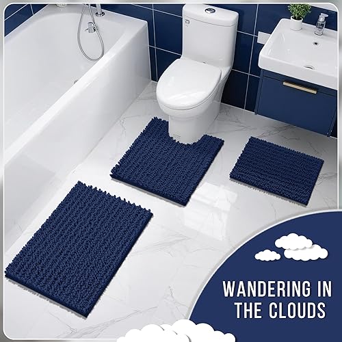 Miniatura 101 de Yimobra - Tapete de baño largo de felpilla, grande de 55.1 x 24 pulgadas, microfibra gruesa, absorbente, extrasuave, antideslizante, peludo, lavable