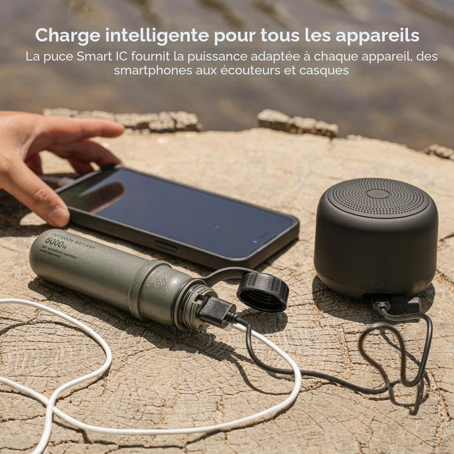 ELECOM NESTOUT 5000mAh Rugged Outdoor Power Bank, IP67 Waterproof, 15W