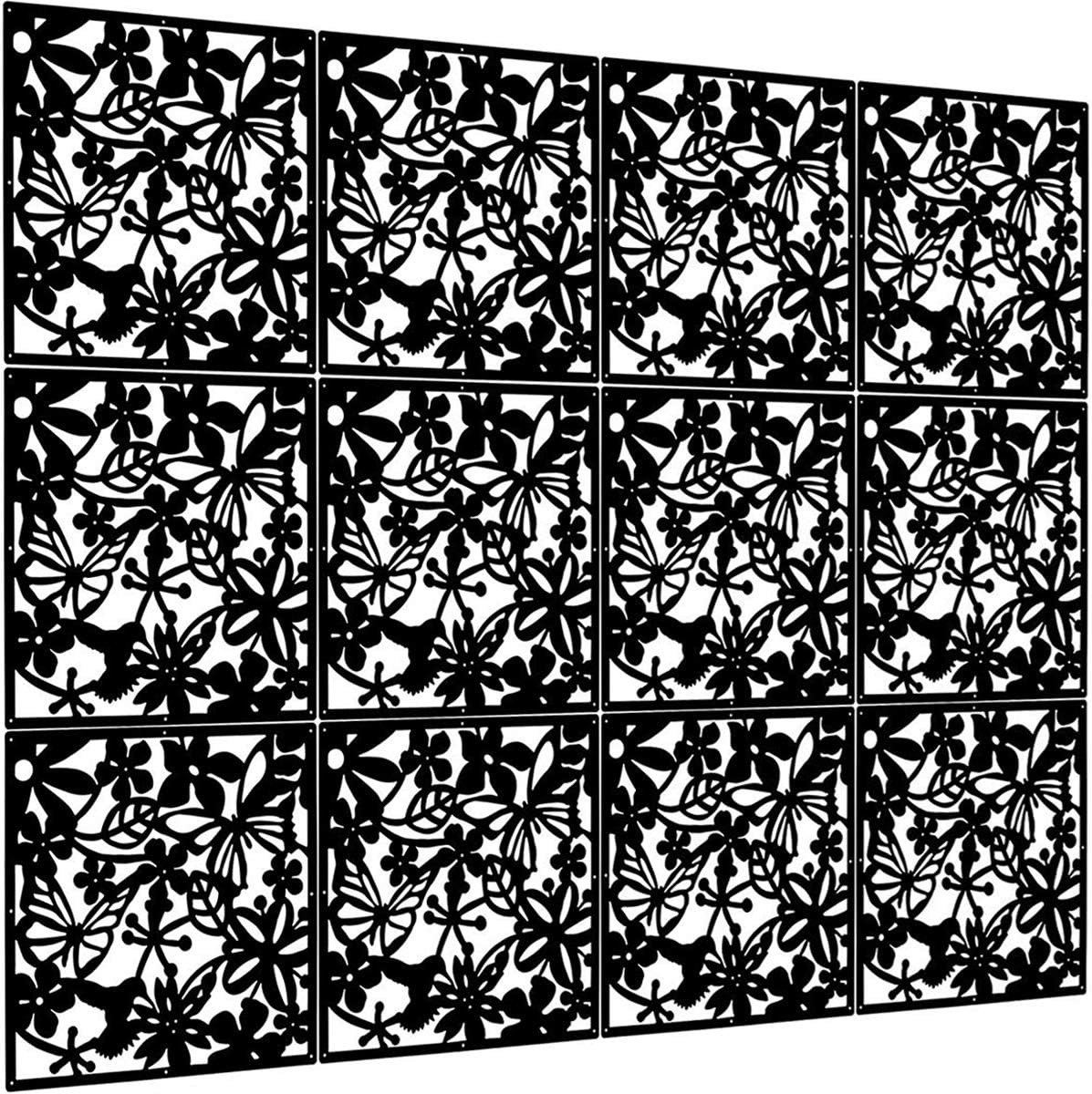 Offeree Hanging Room Divider 12Pcs Decorative Hanging Panels Made of PVC Devider Screens for Living Room Bedroom Toilet Hotel Bar Office Restaurant (Black)