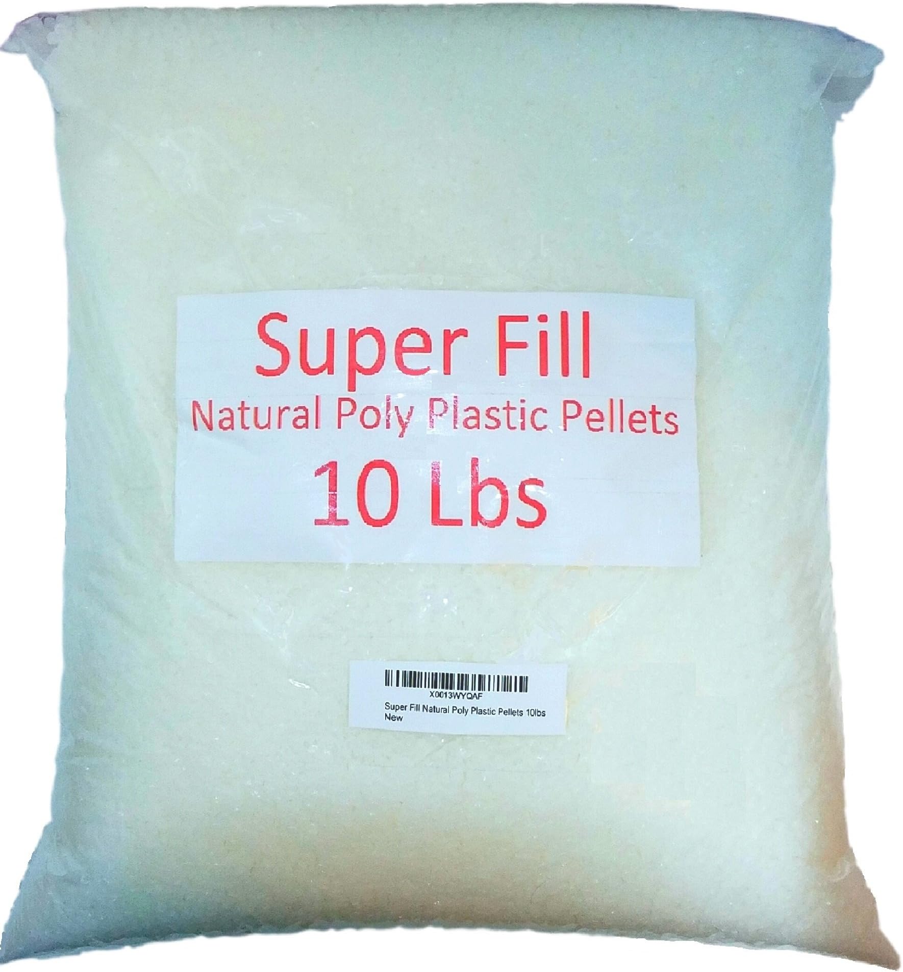 Super Fill Natural Poly Plastic Pellets 10lbs in a Durable Resealable Bag