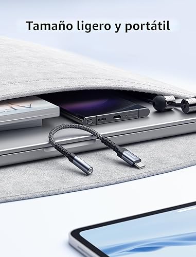 Miniatura 7 de JSAUX Adaptador USB C a conector de audífonos hembra de 6/64" (3.5 mm) para audio auxiliar, compatible con Samsung Galaxy S23, S23+, S23 Ultra, S22