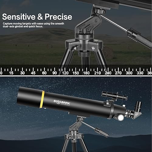 Miniatura 3 de Telescopios para adultos Astronomía, 3.150 in de apertura 35.433 in telescopio refractor profesional para niños y principiantes, telescopio de viaje