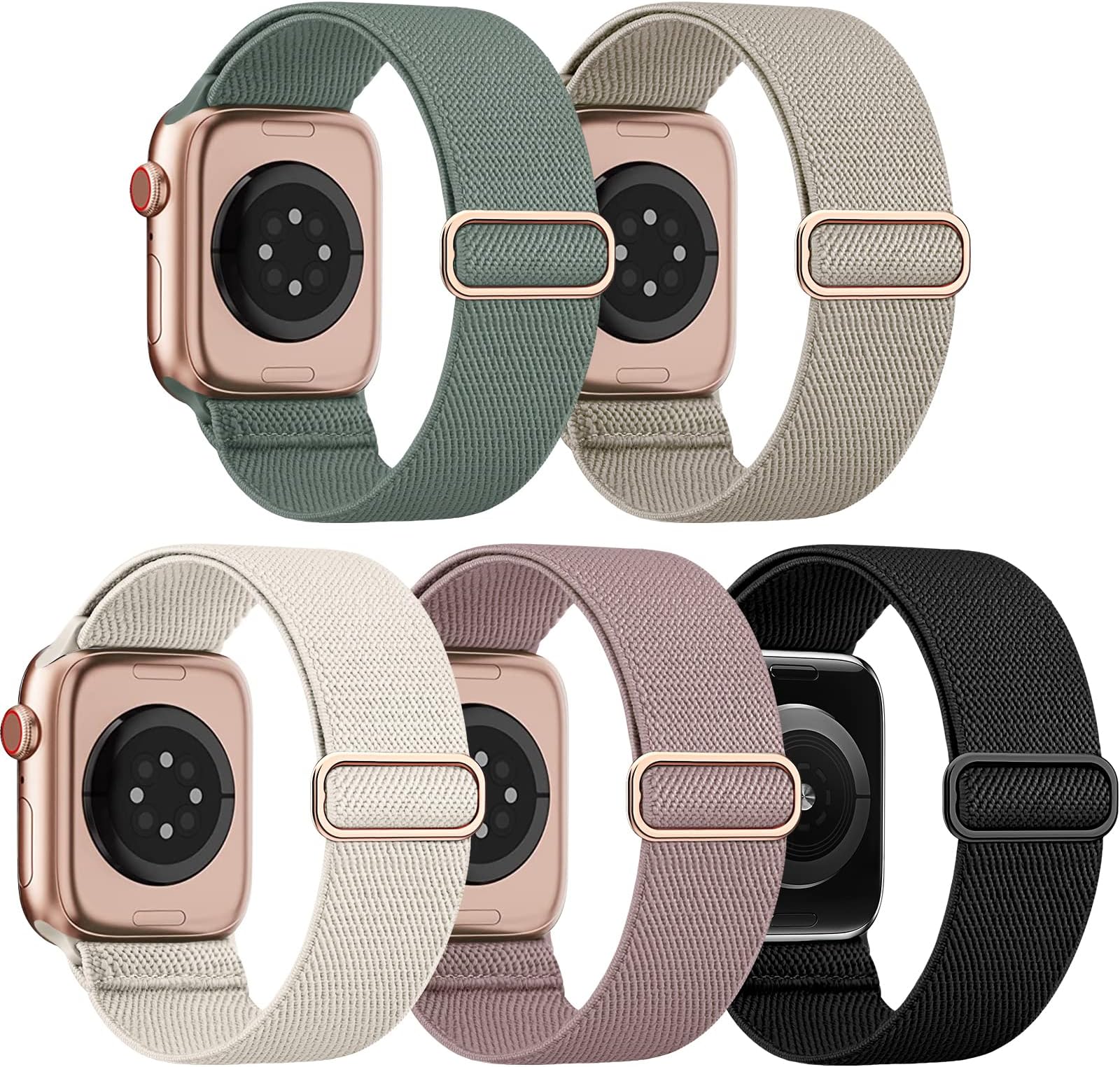 5 Pack Nylon Stretchy Bands