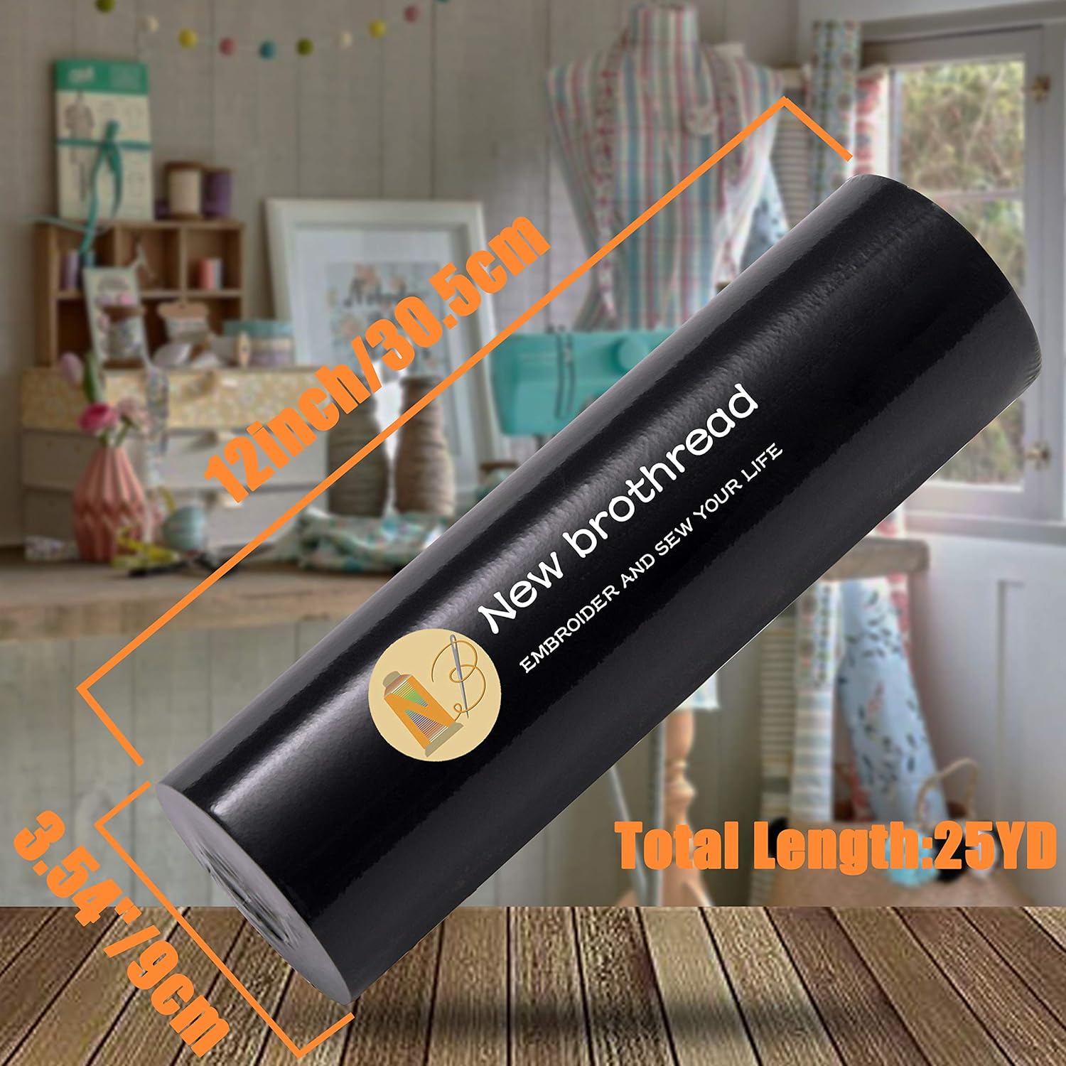 New brothread Black Tear Away Machine Embroidery Stabilizer Backing 12