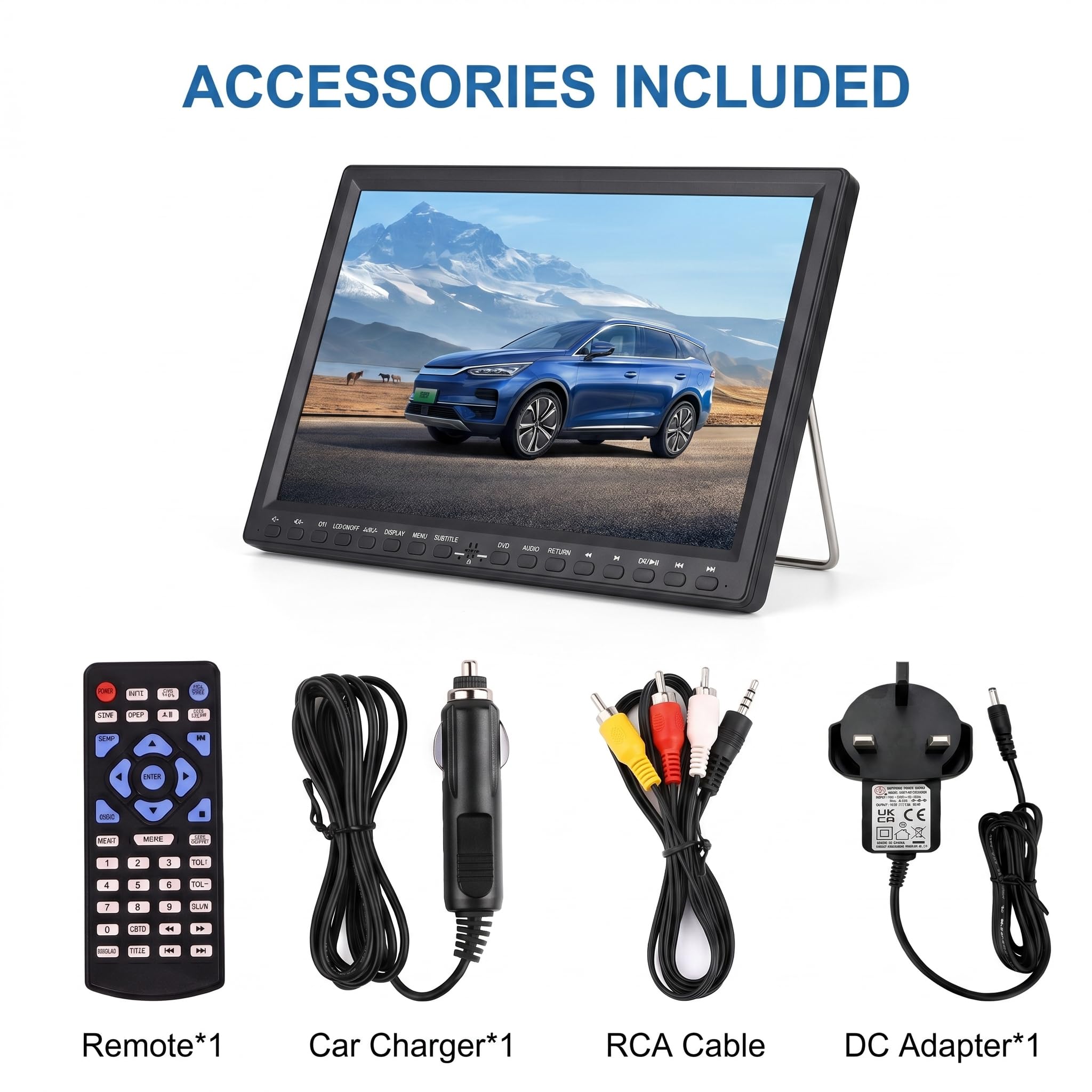 Lettore DVD portatile 16,9 pollici schermo girevole 14,1 pollici supporto poggiatesta MP4 720P RMVB batteria ricaricabile
