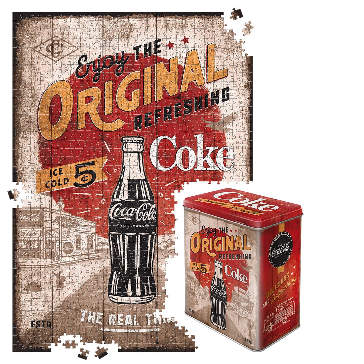 Nostalgic-Art Orologio da muro retrò, 31 cm, Coca-Cola – Thirst Quenching Green – Idee regalo, Official License Product (OLP), decorazione per la cucina grande, design vintage