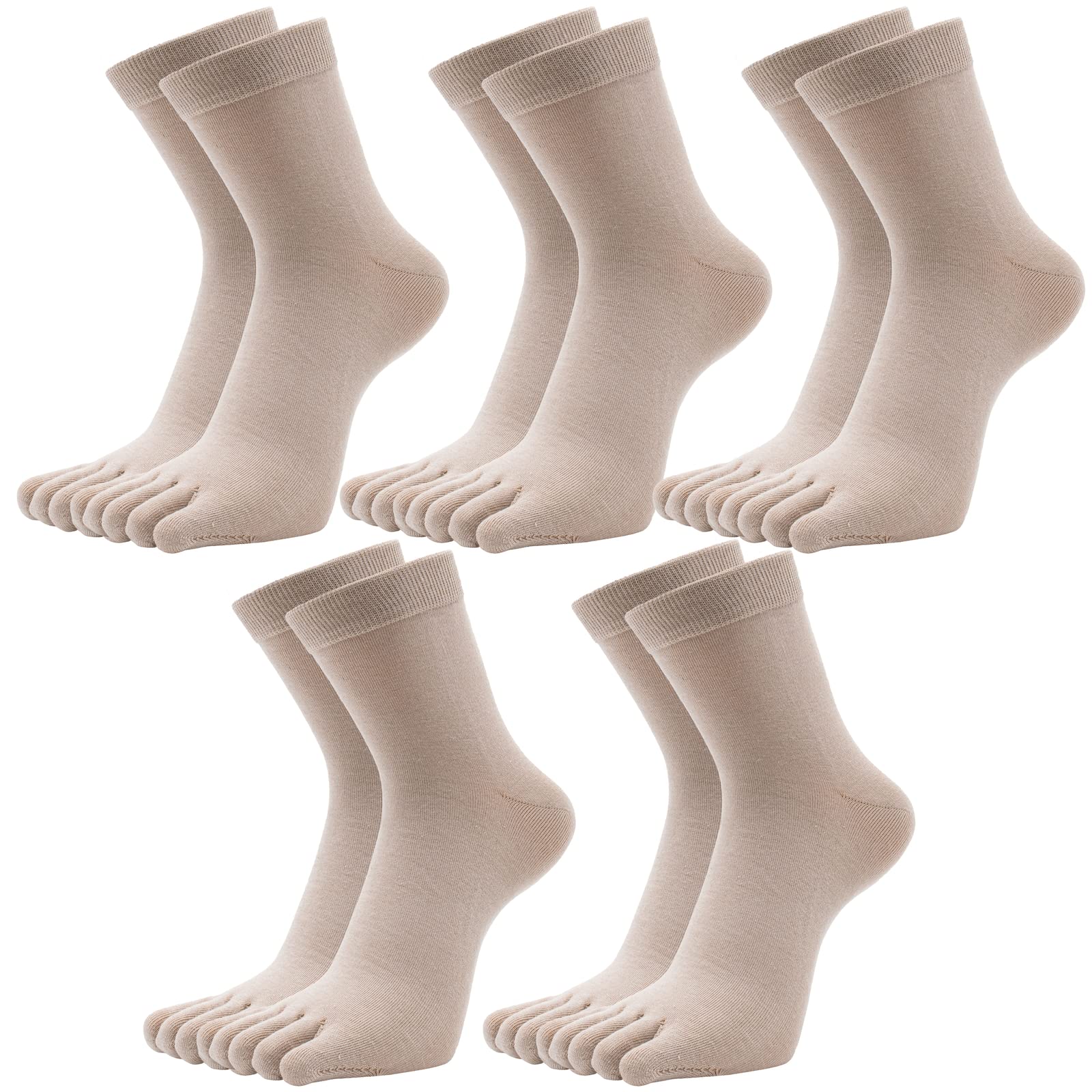 Five Finger Toe Socks Crew Cotton antibacterial and deodorant sweat-absorbent Running Leisure Socks For Men 5 Pairs Size 7-11