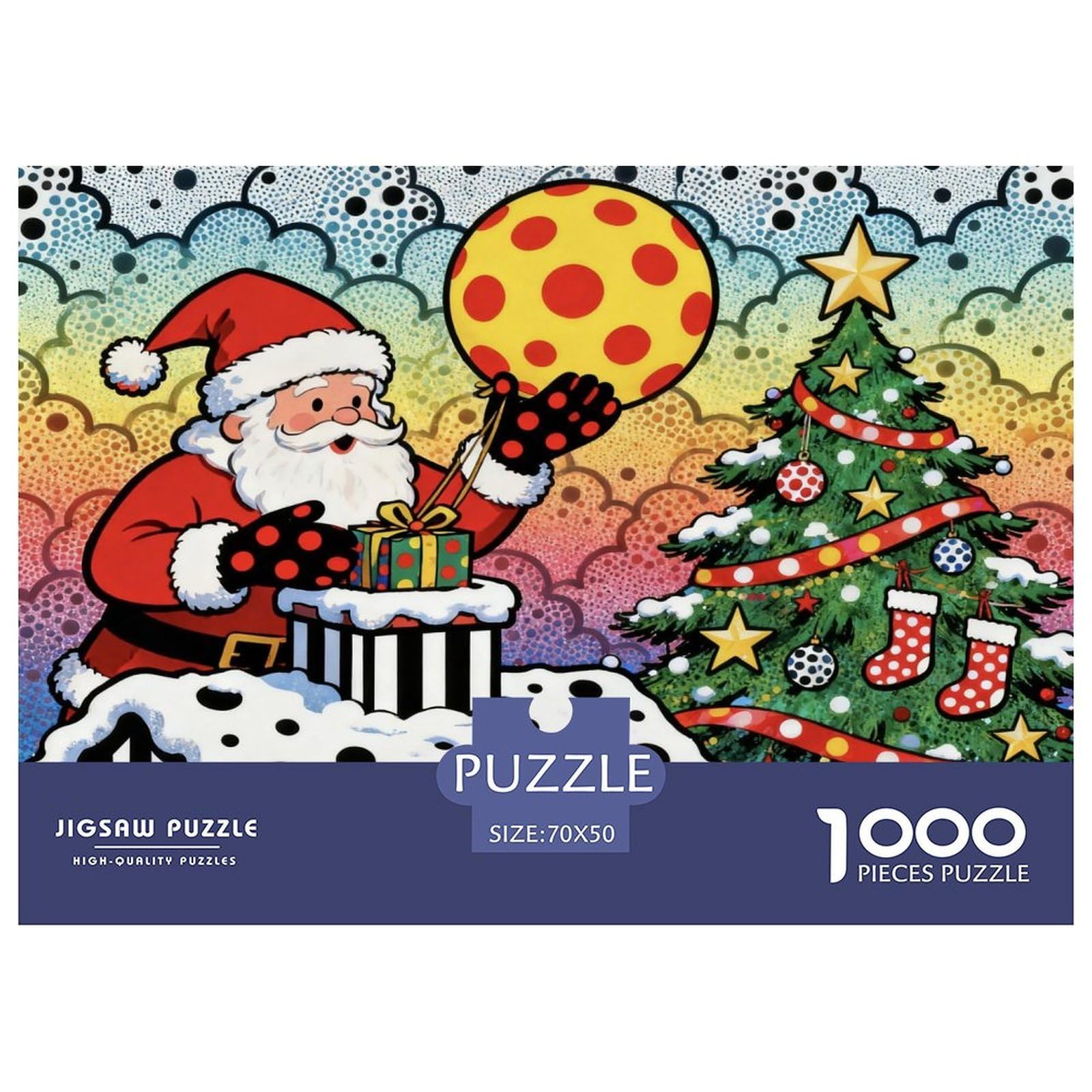 Christmas Santa Claus Wooden Jigsaw Puzzle Waterproof 1000 Piece Puzzles for Adults Gifts Challenging And Brainteasing Educational Games — image 1