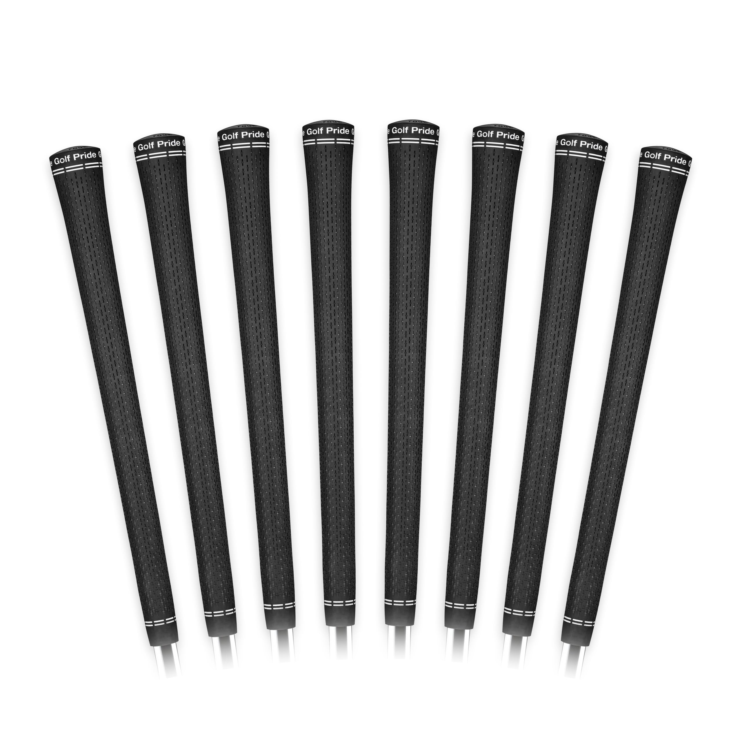 Golf Pride Tour Velvet 360 Grip Set of 8, Right Hand, Regular Flex, Black