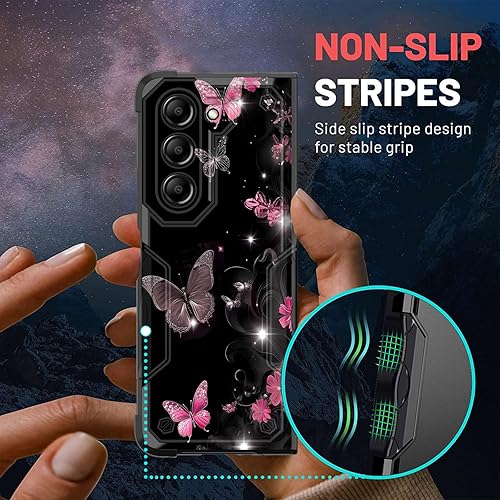 Miniatura 6 de EFGWSDER Funda para Galaxy Z Fold 5 5G 2023, doble capa, protección contra caídas de grado militar de 10 pies, antideslizante, resistente a prueba