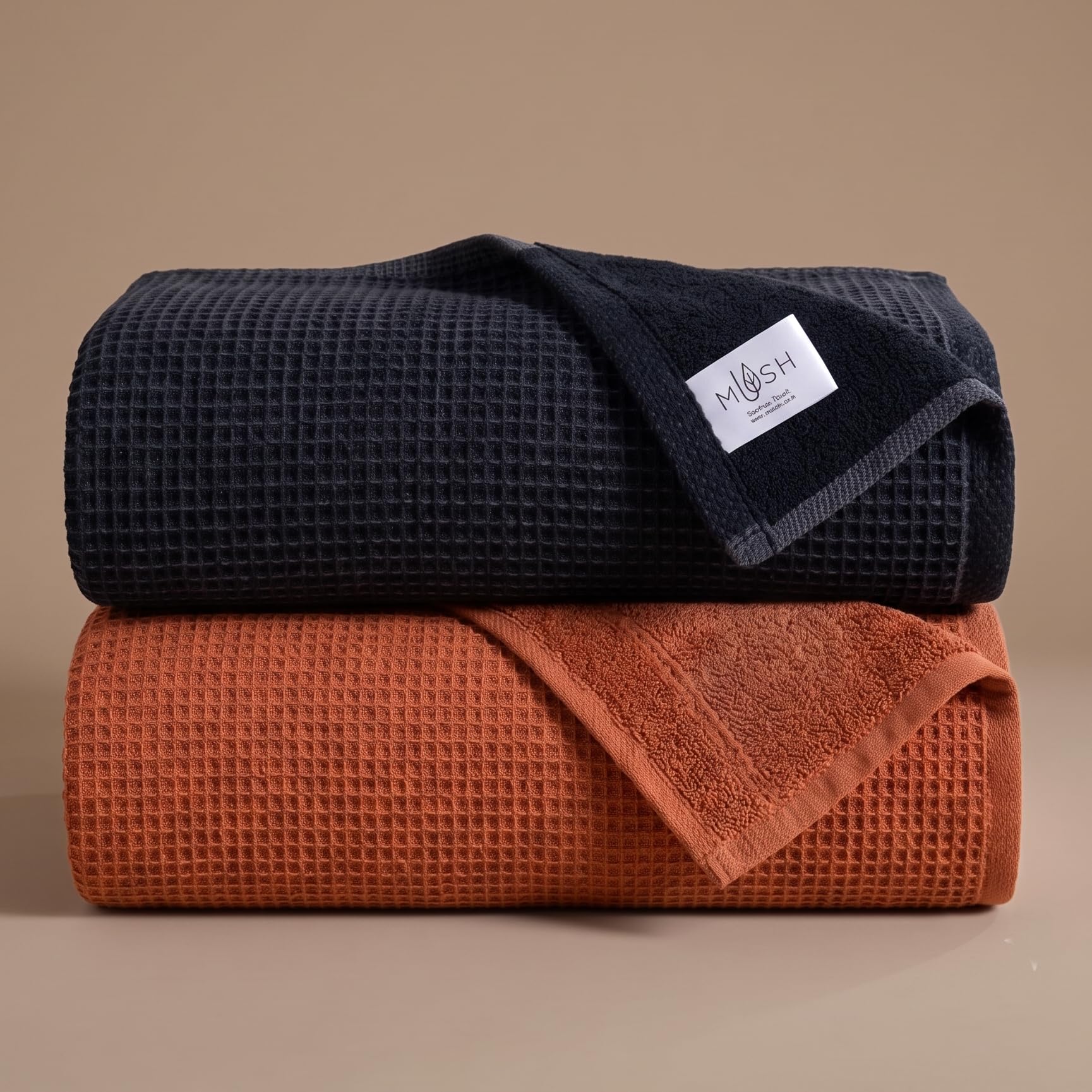 Mush Bamboo Hand Towels - Ultra Soft & Absorbent Set of 2 -7