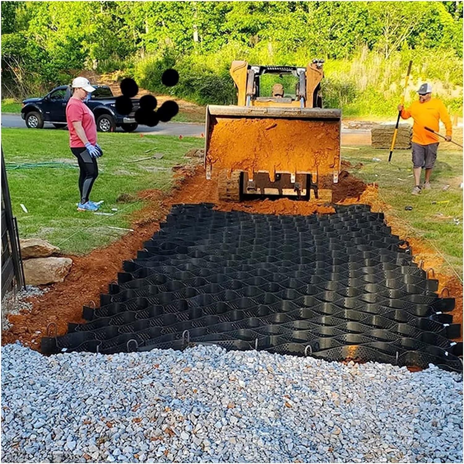 WaiDXn GYJ Peat Gravel Stable Grid For Lane Sidewalks, Geogrid For Slope Channel Shed Foundation, Ground Grid Geogrid Geogrid HY(8m x 6m (26ft x19.5ft))