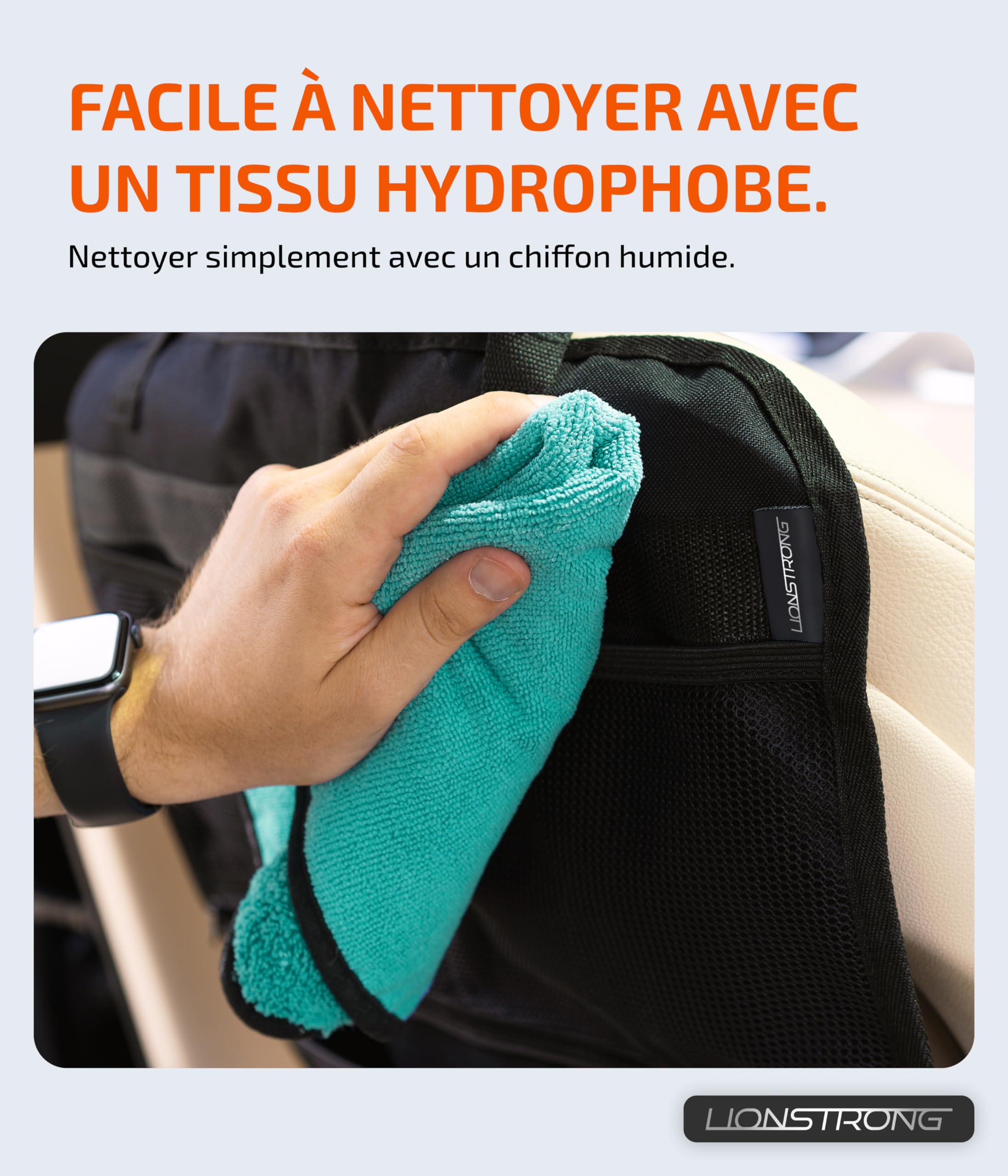 LIONSTRONG Organisateur de voiture - protecteurs de siège de voiture - kick mats - pour siège auto avec grande poche - 2 pièces