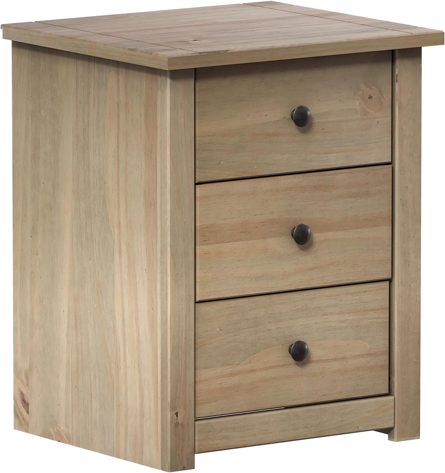 Vida Designs Panama Bedside Chest 3 Drawer, Natural Oak