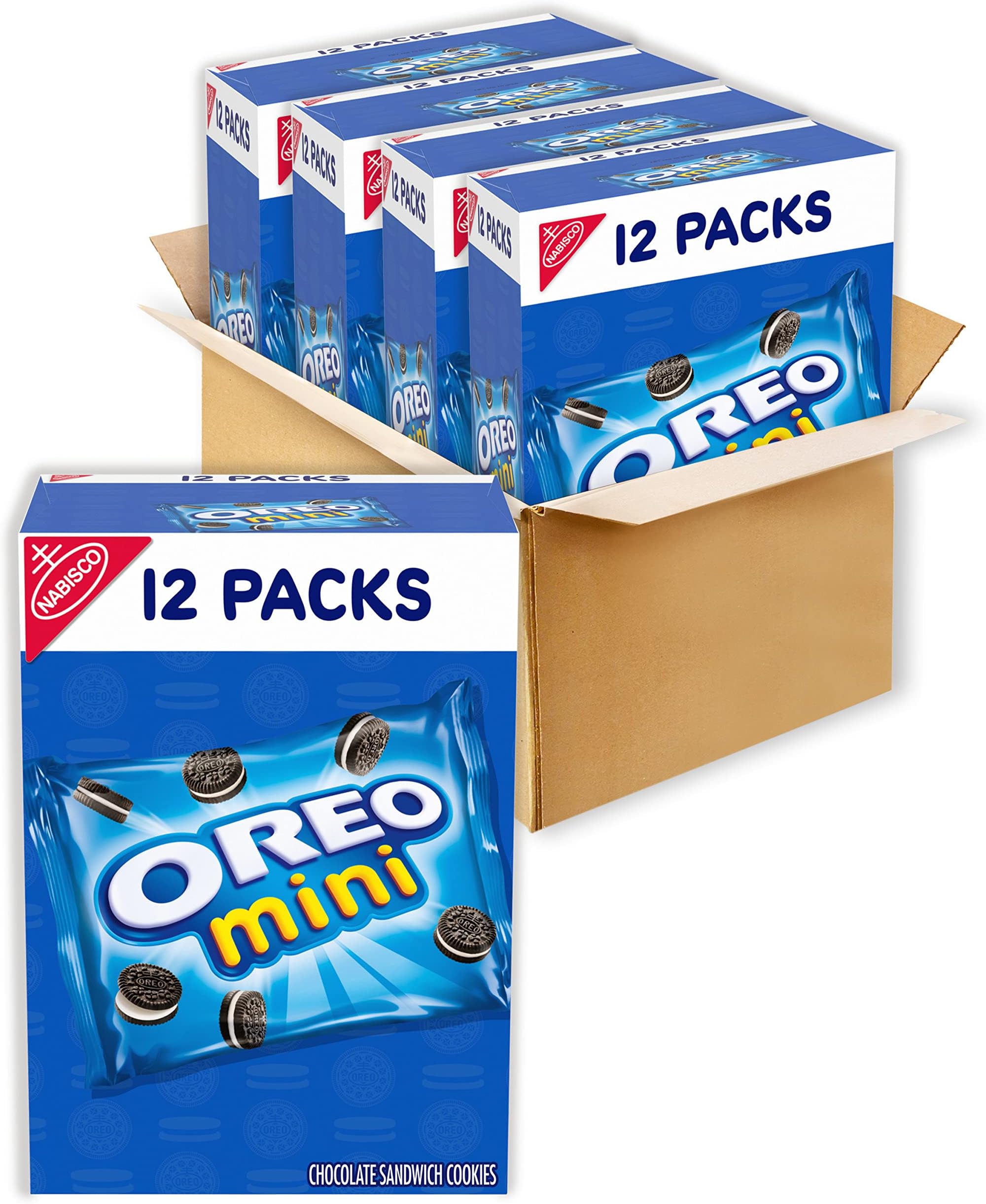 Oreo Mini Chocolate Sandwich Cookies 12 Count Snack Bags (Pack of 4)