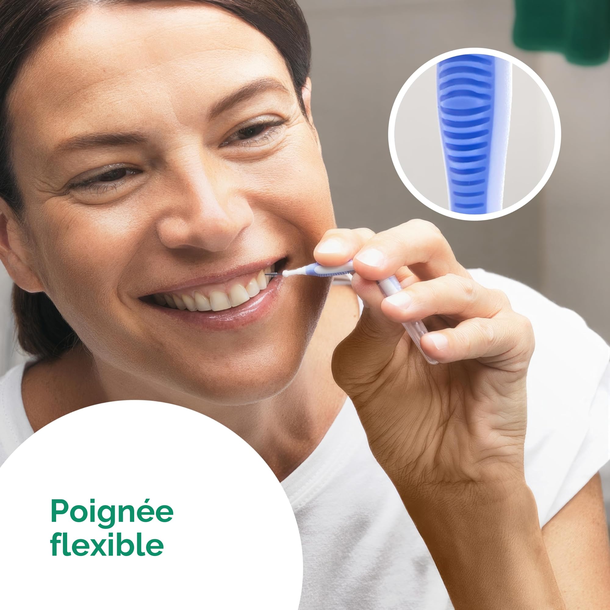 GUM TRAV-LER brossettes interdentaires | nettoyage en profondeur entre les dents | manche pliable | élimination de la plaque dentaire | 0.6mm, ISO 0 | Taille XS | Lot de 3x6 (+ 1 échantillon gratuit)