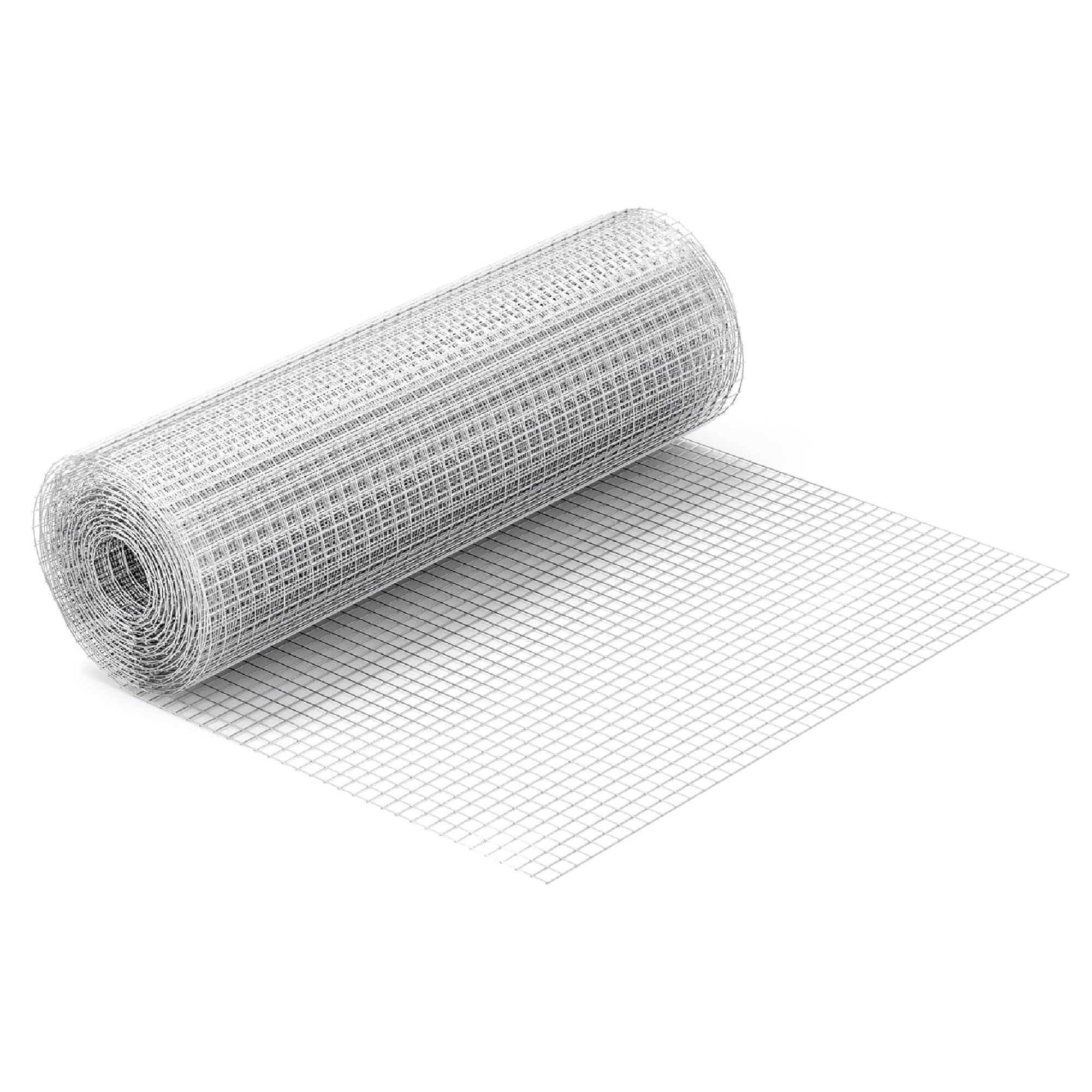 Rete Zincata Elettrosaldata Maglia Quadrata 12,5x12,5 mm Filo 0,9 mm Rete Metallica Multiuso per Recinzioni Giardino Balconi Animali e Protezione Alberi Resistente e Facile da Tagliare - 1x25 Metri