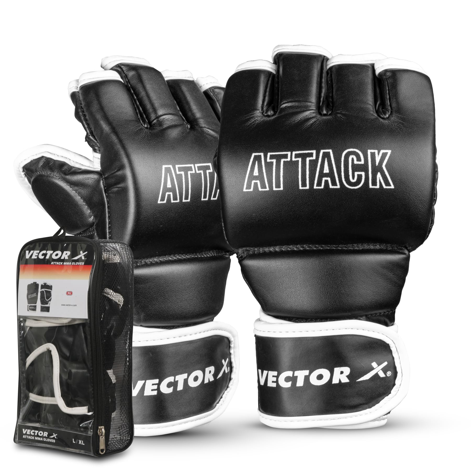 Vector X Attack Boxing Gloves for Men & Women Sparring Heavy Punching Bag | Ideal for Boxing, MMA, Muay Thai, and Heavy Bag Training (Black) (B0BFHXCRT3) Amazon Price History, Amazon Price Tracker