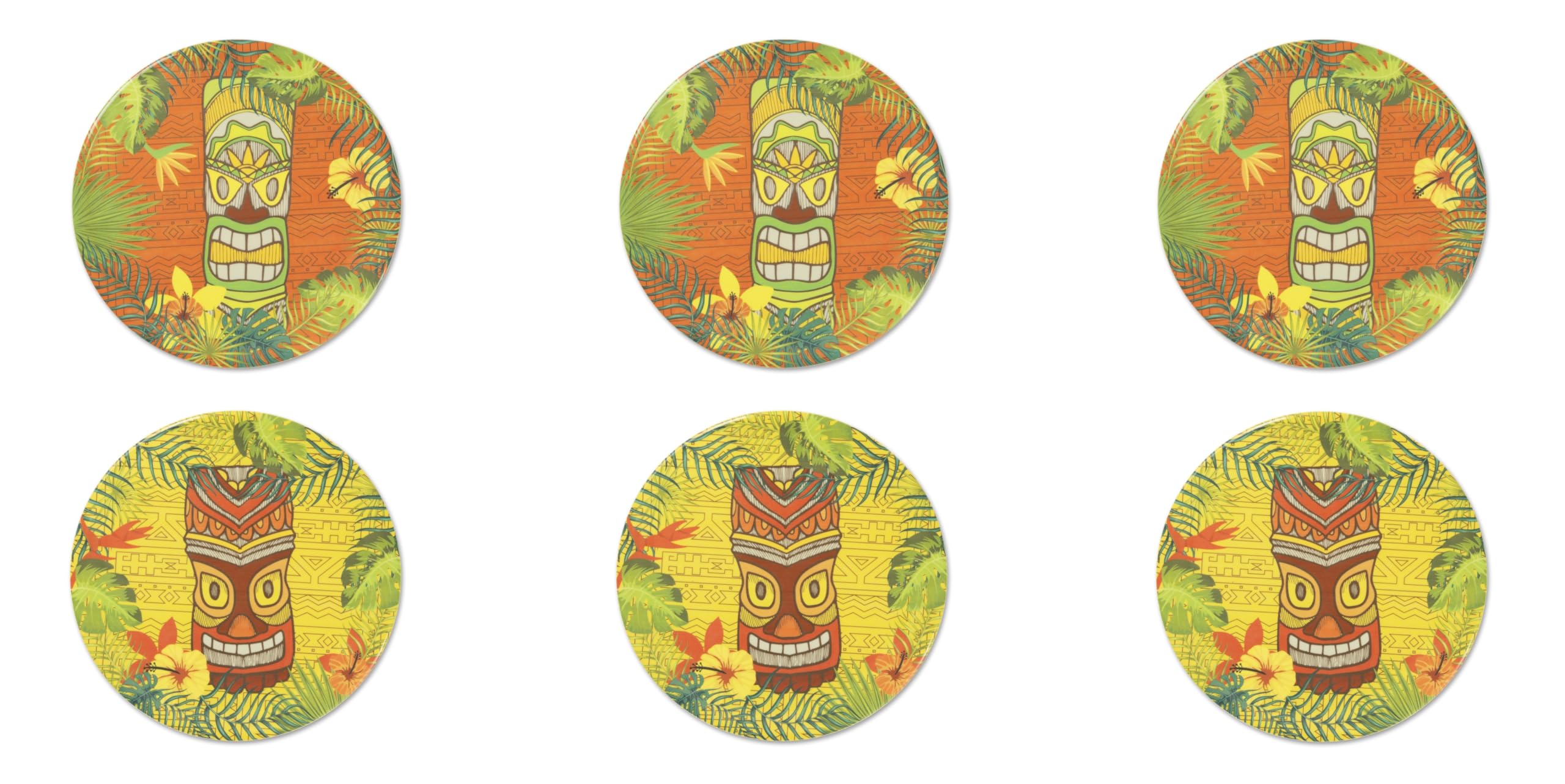 Assiettes à pizza Excelsa Tiki 31 cm service vaisselle motifs