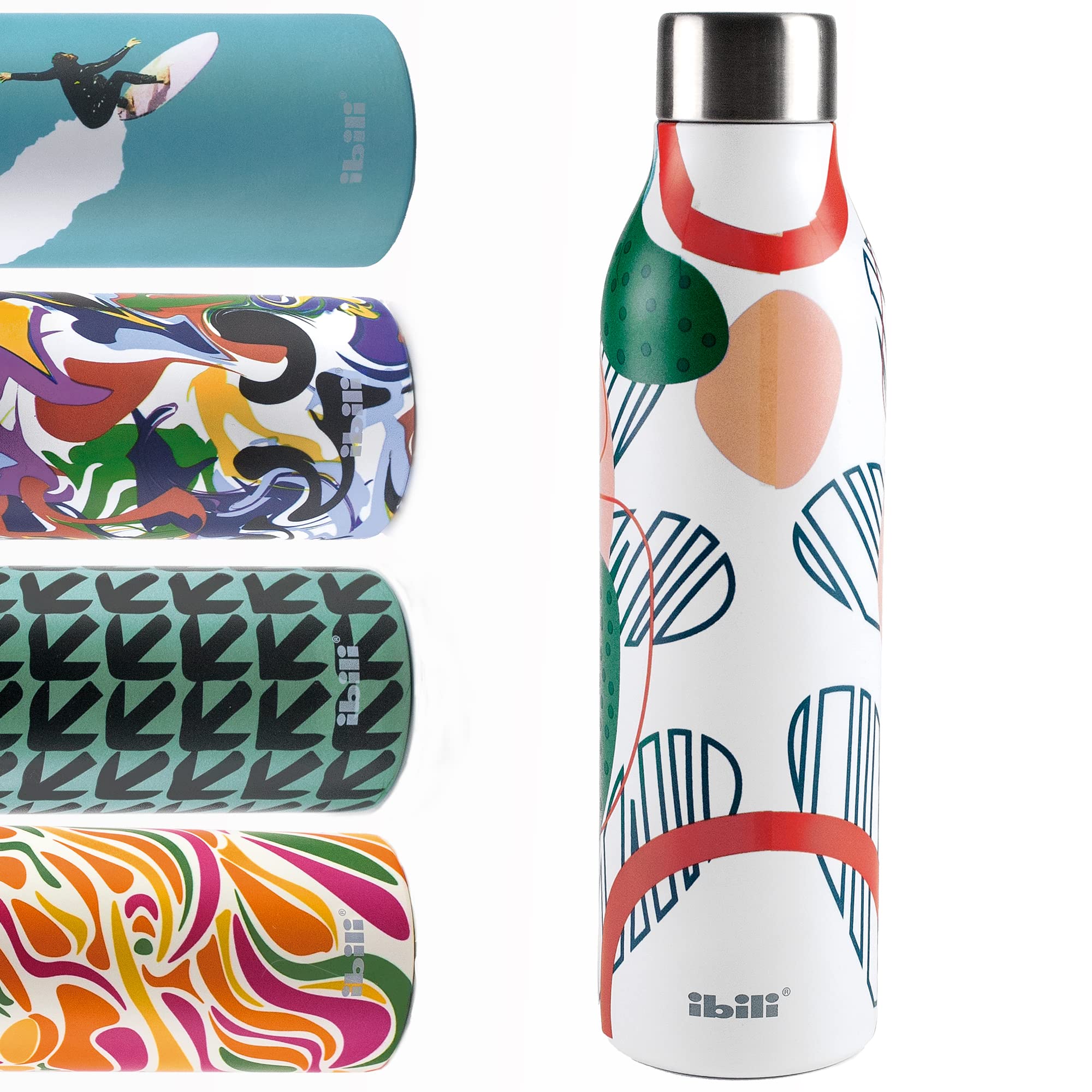 IBILI Surf Thermos Flask with Double Wall, Sia, 500 ml, 18/10 Stainless Steel, Double Wall, Reusable