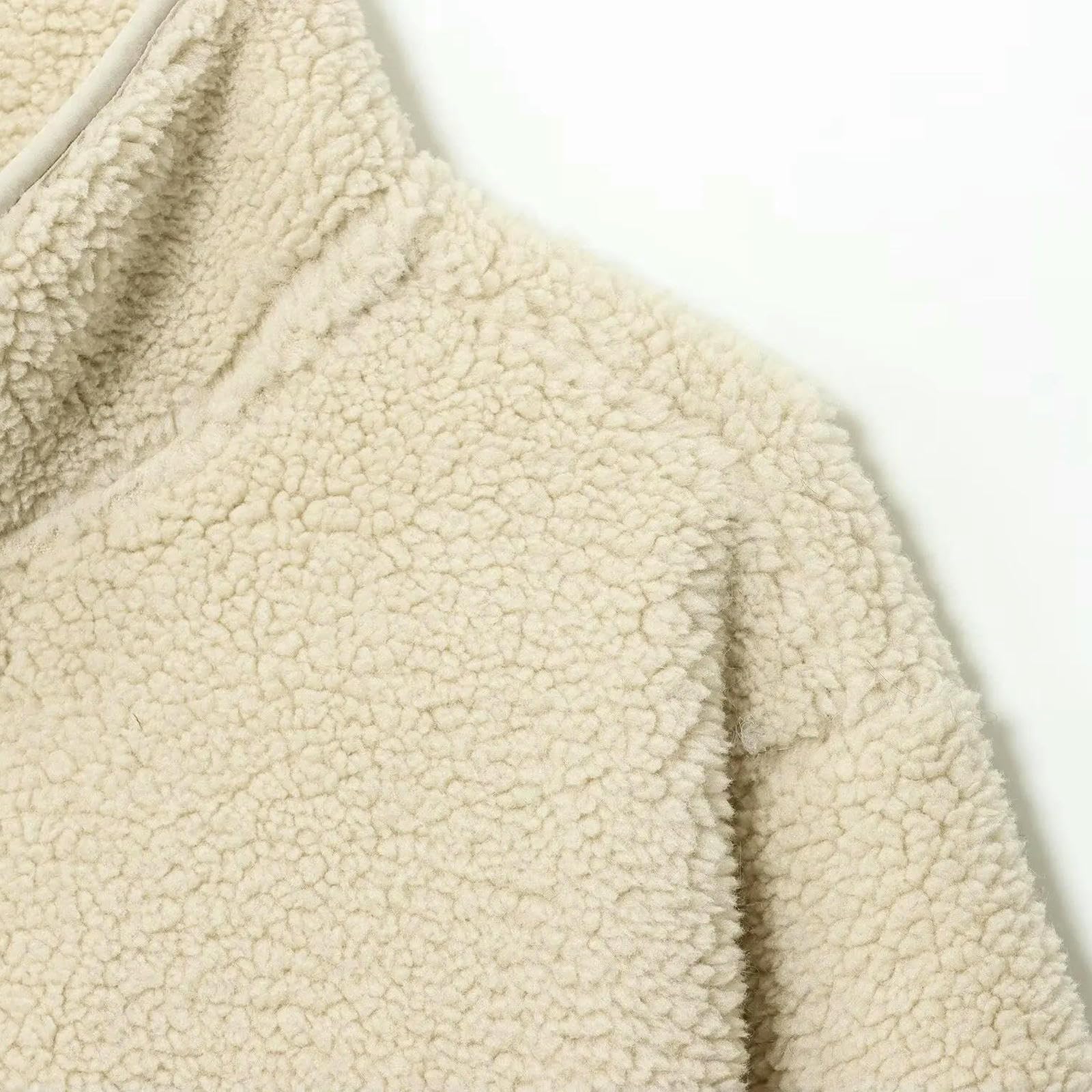 kurtka damska Sherpa Fleece Style bluza z długim rękawem sportowa bluza z kapturem na co dzień jesień zima armia zielony-m