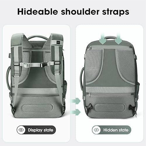 Miniatura 7 de Maelstrom Mochila de equipaje impermeable con bolsa de zapatos oculta, gris, 40L, Mochila impermeable para equipaje con bolsa oculta para zapatos