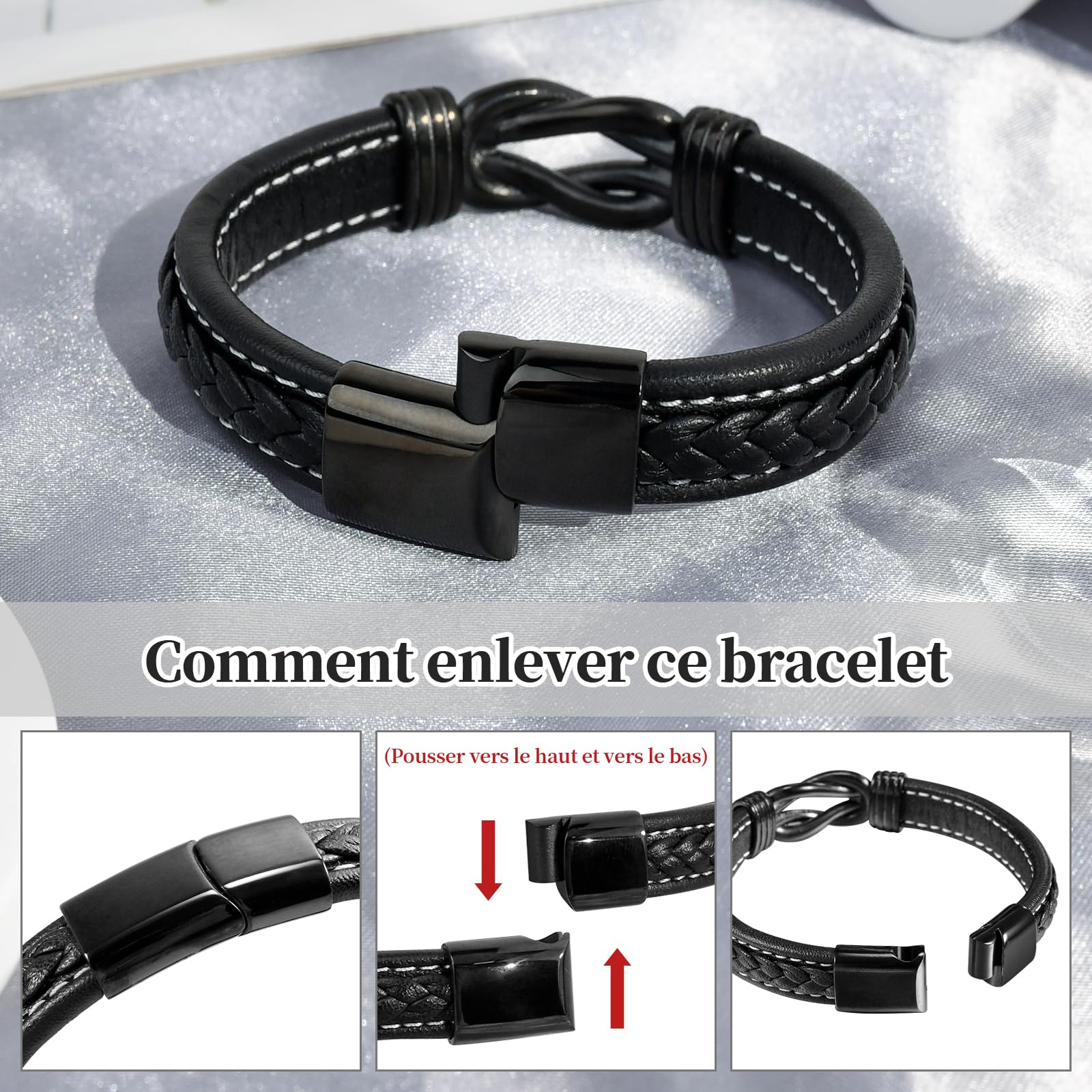 YELUWA Cadeau Fils de Maman, Bracelet avec Gravure Fils de Parents Maman Papa, Cadeaux pour Garçons Adolescents, 17e 18e 21e 16e Anniversaire Garçon, Bracelet Cuir pour Homme
