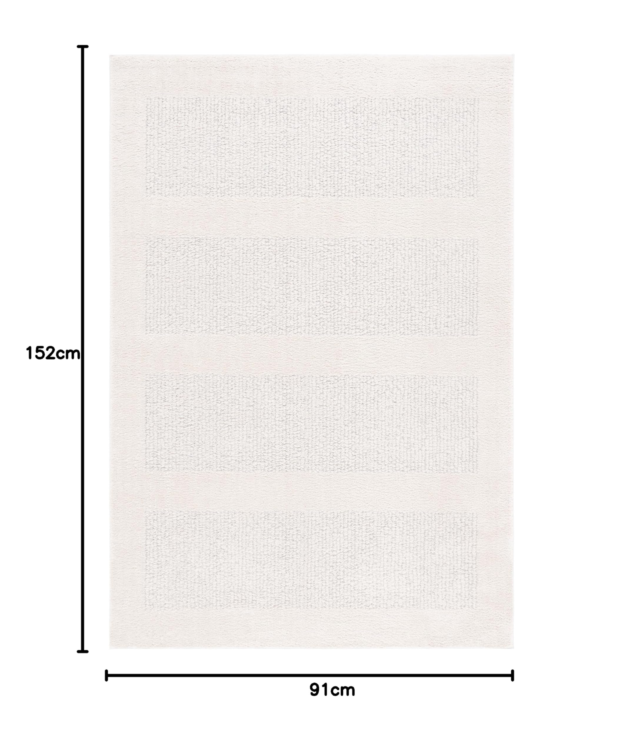 SAFAVIEH Tappeto Geometrico perSoggiorno, Sala da pranzo, Camera da letto - Melody Collection, A Pelo Corto, Avorio e grigio, 91 X 152 cm