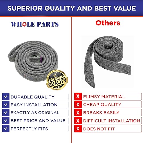 Miniatura 6 de Whole Parts Junta de sello de fieltro para secadora Parte # 137565300 - Reemplazo y compatible con algunos secadores Electrolux, Frigidaire, Crosley