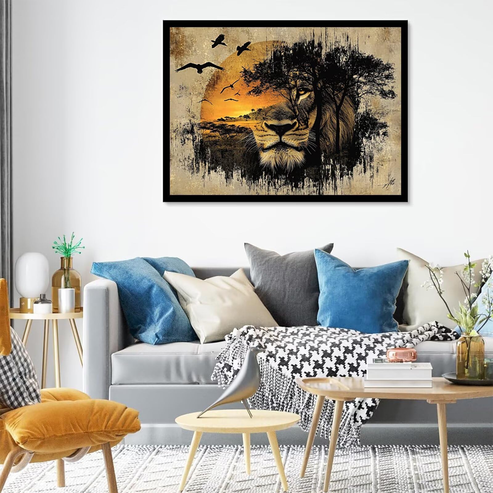 Maluj według numerów dla dorosłych styl japoński, zwierzę malowanie po numerach 70 x 100 cm, 1 szt. DIY Malowanie według liczb z 3 pędzlami i pigmentem akrylowym, obrazy nowoczesne dekoracje do salonu