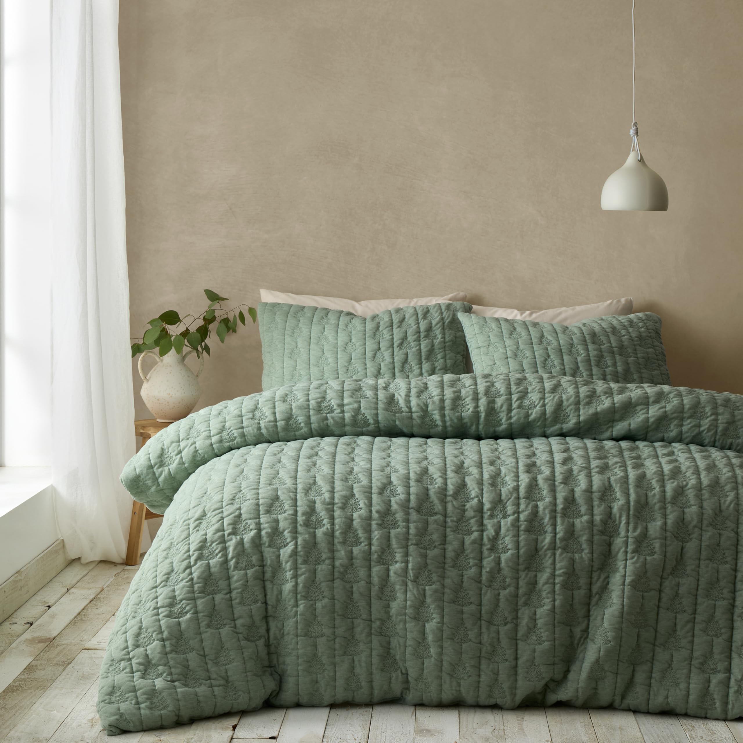 Pineapple Elephant Tamba Leaf Pinsonic Double Duvet Cover Set with Pillowcases Green
