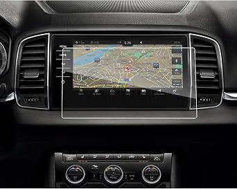 LFOTPP Compatible with Sko-da Karoq 9.2 Inch Navigation Screen Protector – 9H Scratch-Resistant Anti-Fingerprint Tempered Glass Screen Protector GPS Navigation Film