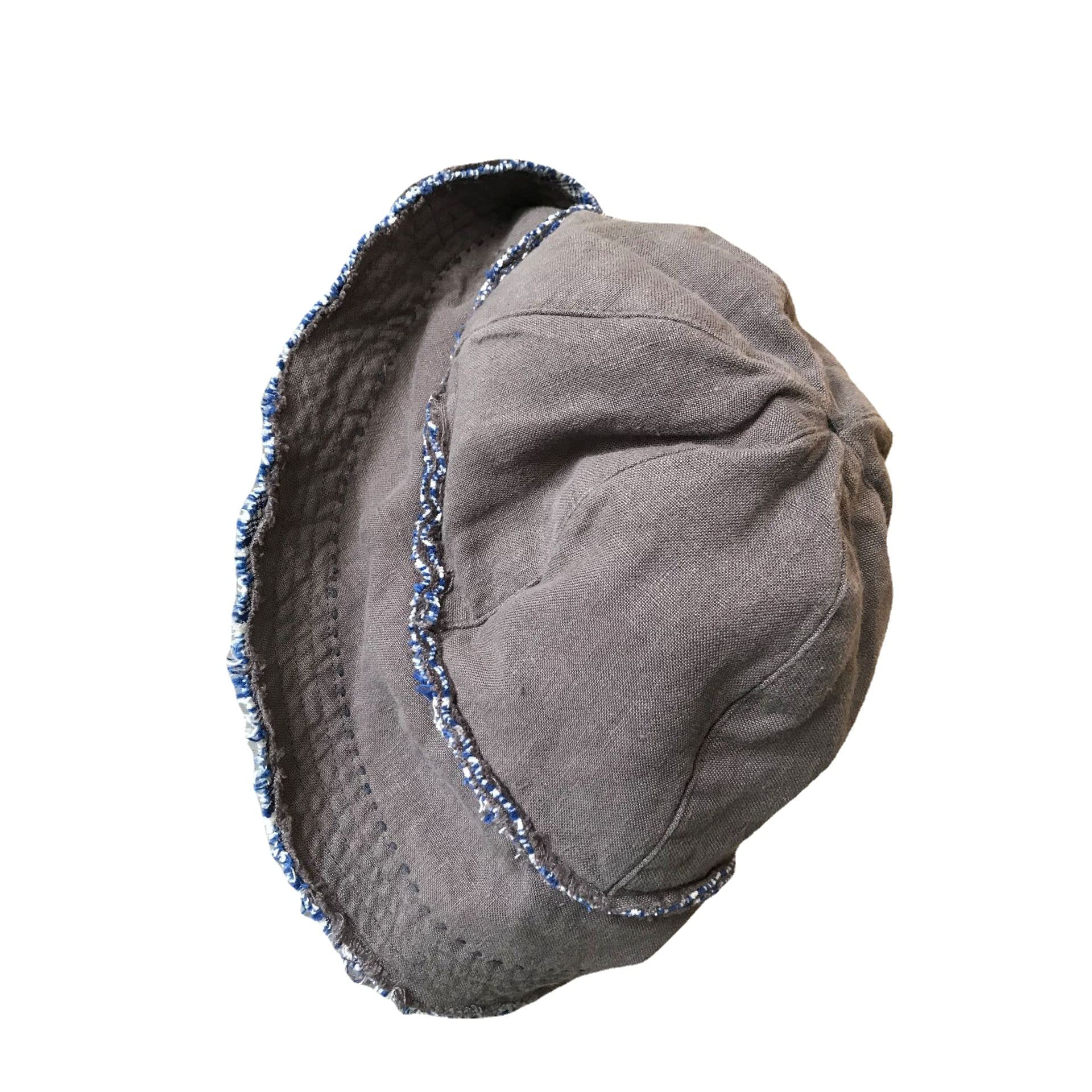NFYM Sombrero de verano para 4 estaciones, para viajes, playa, para mujeres, hombres, unisex, de lino, transpirable, plegable, sombrero de pescador al aire libre, Gris, Talla única