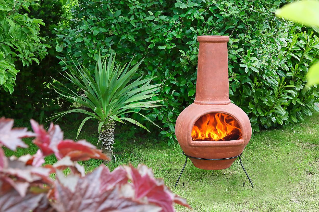 Großer Terrassenofen aus Mexiko - Original Aztekenofen aus Terracotta - Inkaofen Holzofen Gartenkamin